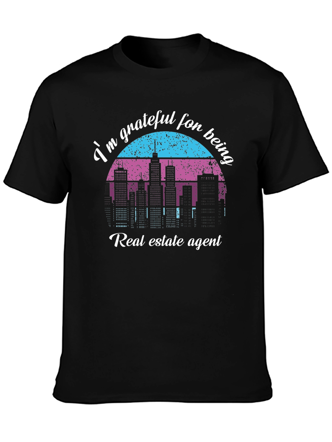 Grateful Real Estate Agent Black T-Shirt