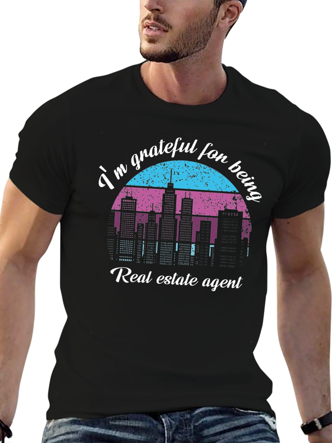 Grateful Real Estate Agent Black T-Shirt