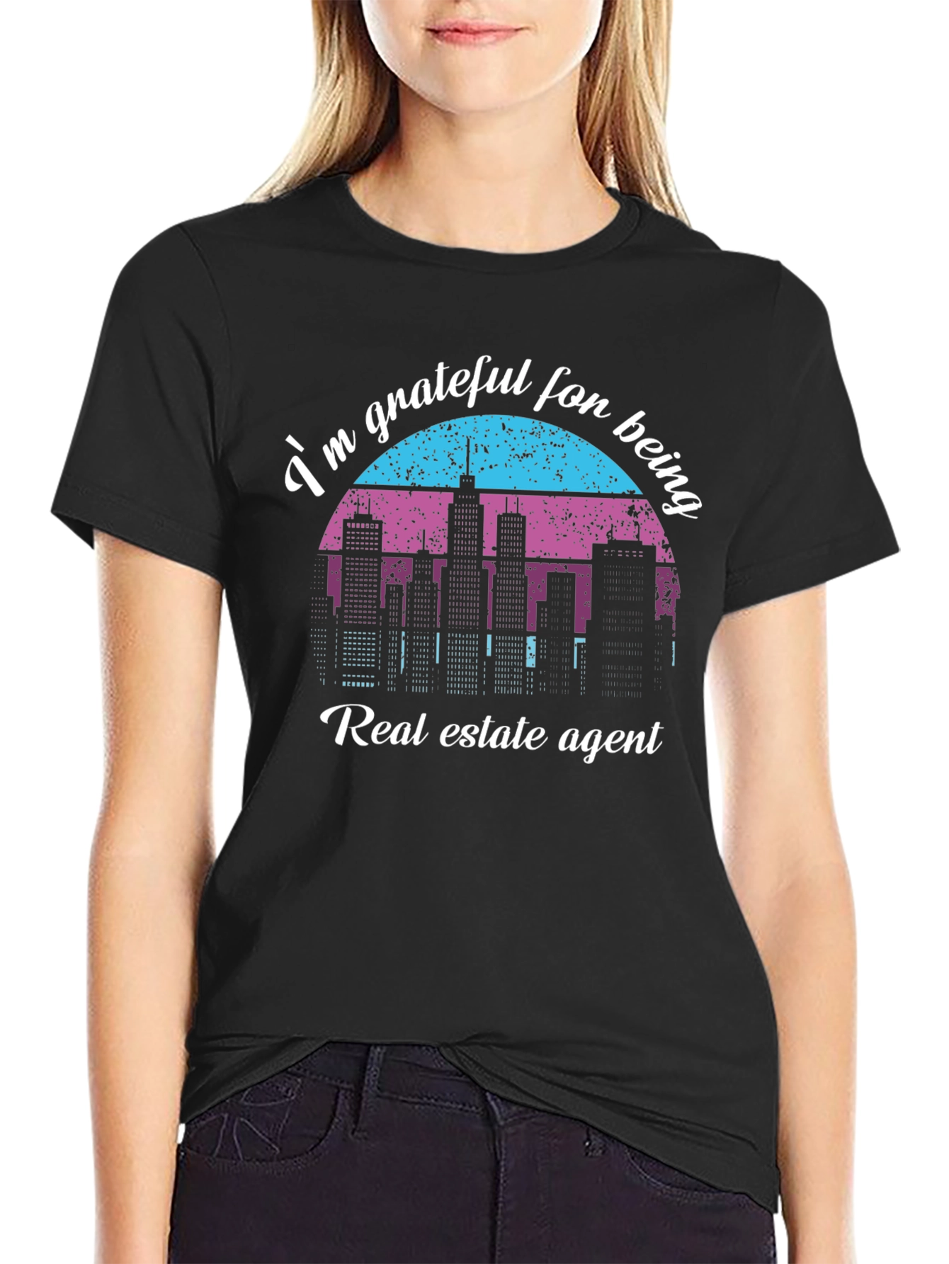 Grateful Real Estate Agent Black T-Shirt