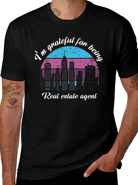 Grateful Real Estate Agent Black T-Shirt