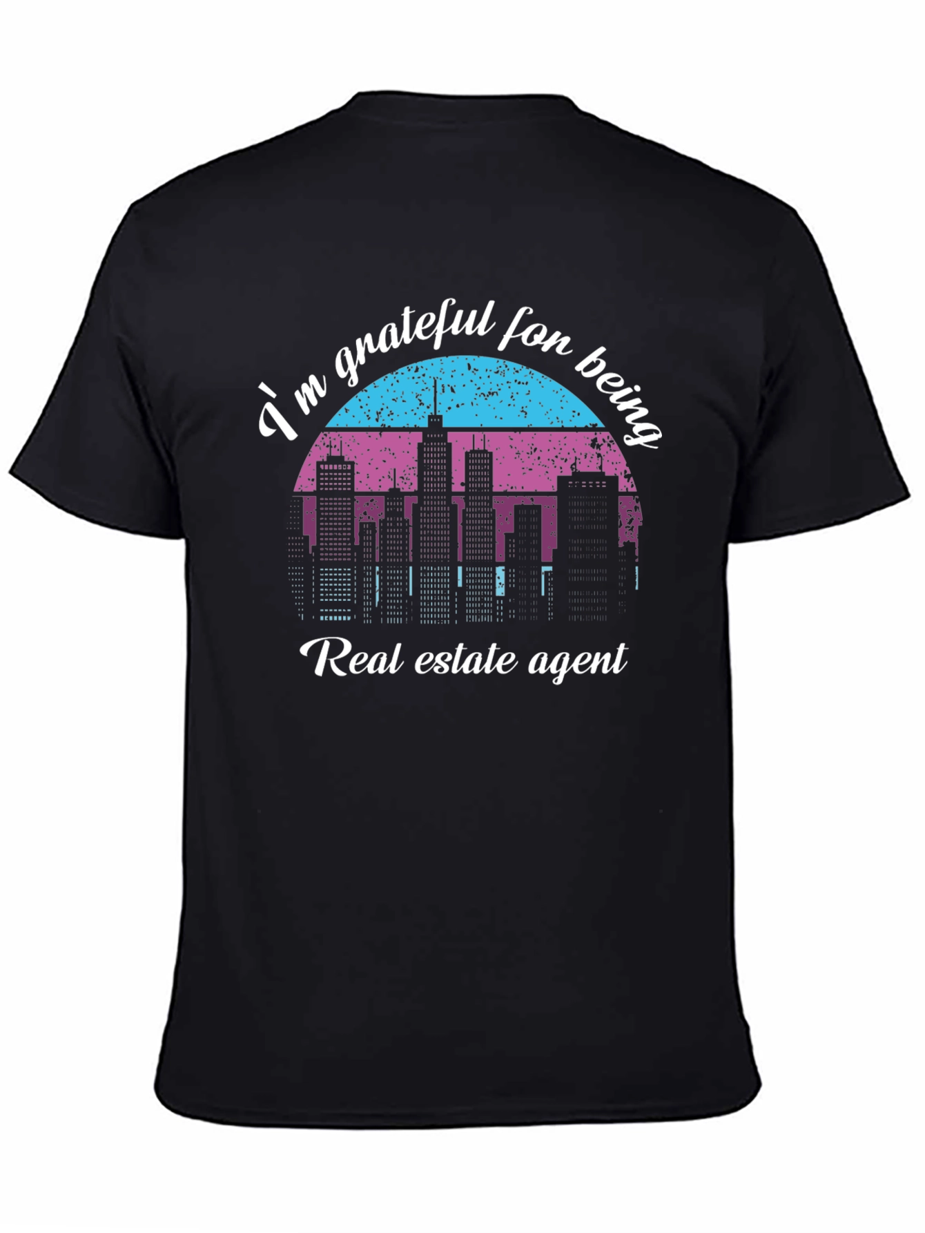 Grateful Real Estate Agent Black T-Shirt