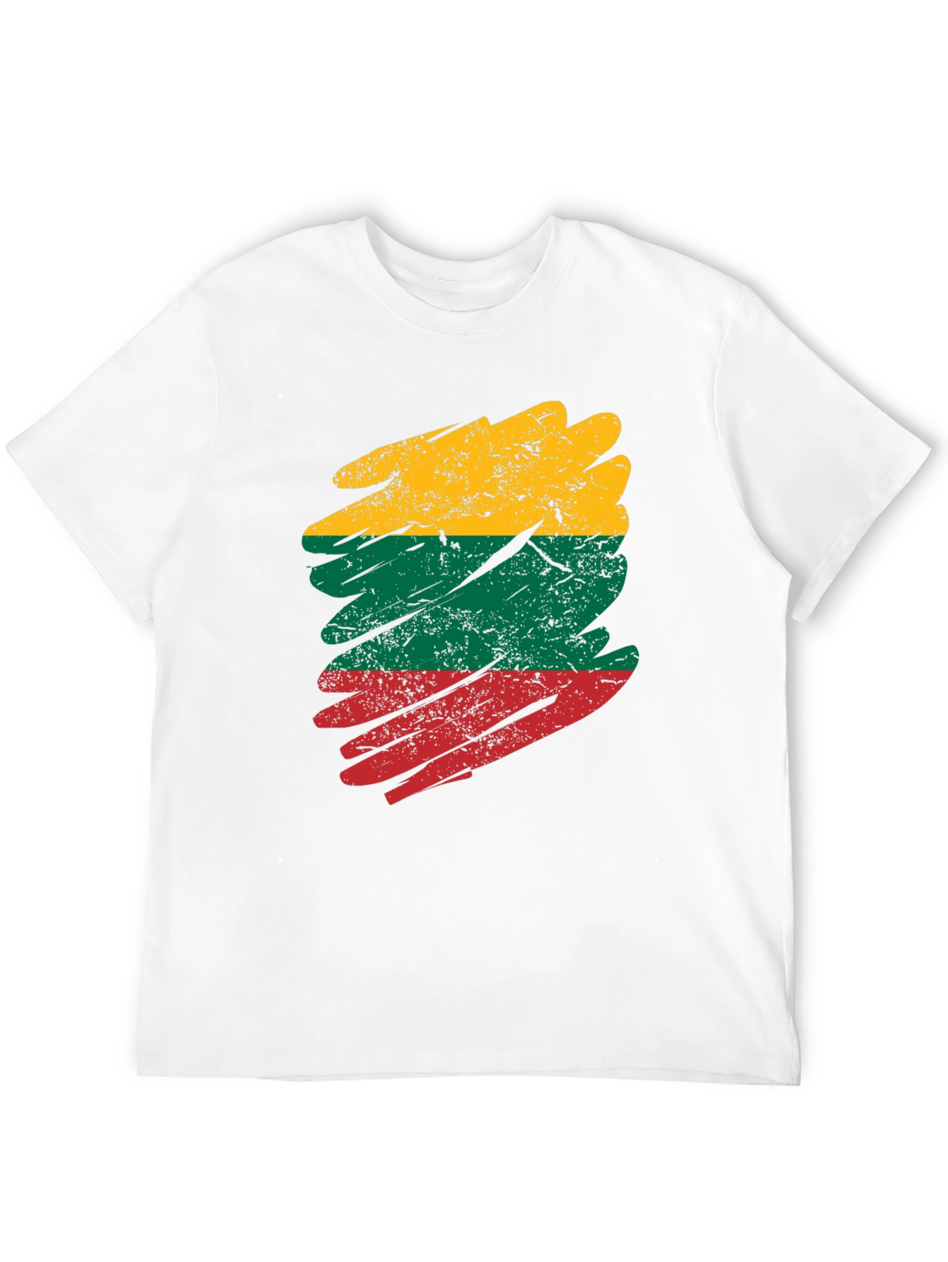 Lithuania Flag Brush Stroke Mens T-Shirt