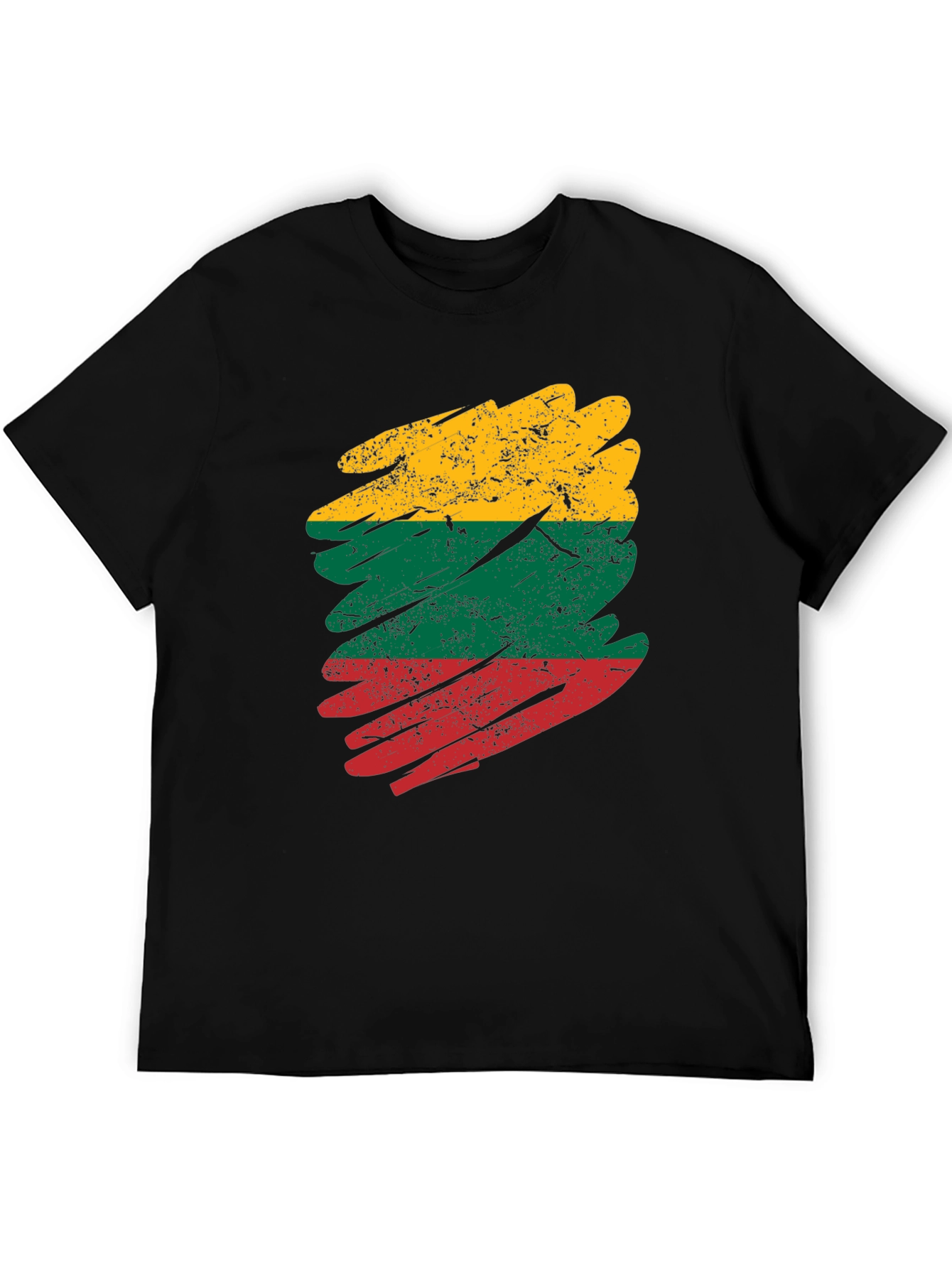 Lithuania Flag Brush Stroke Mens T-Shirt