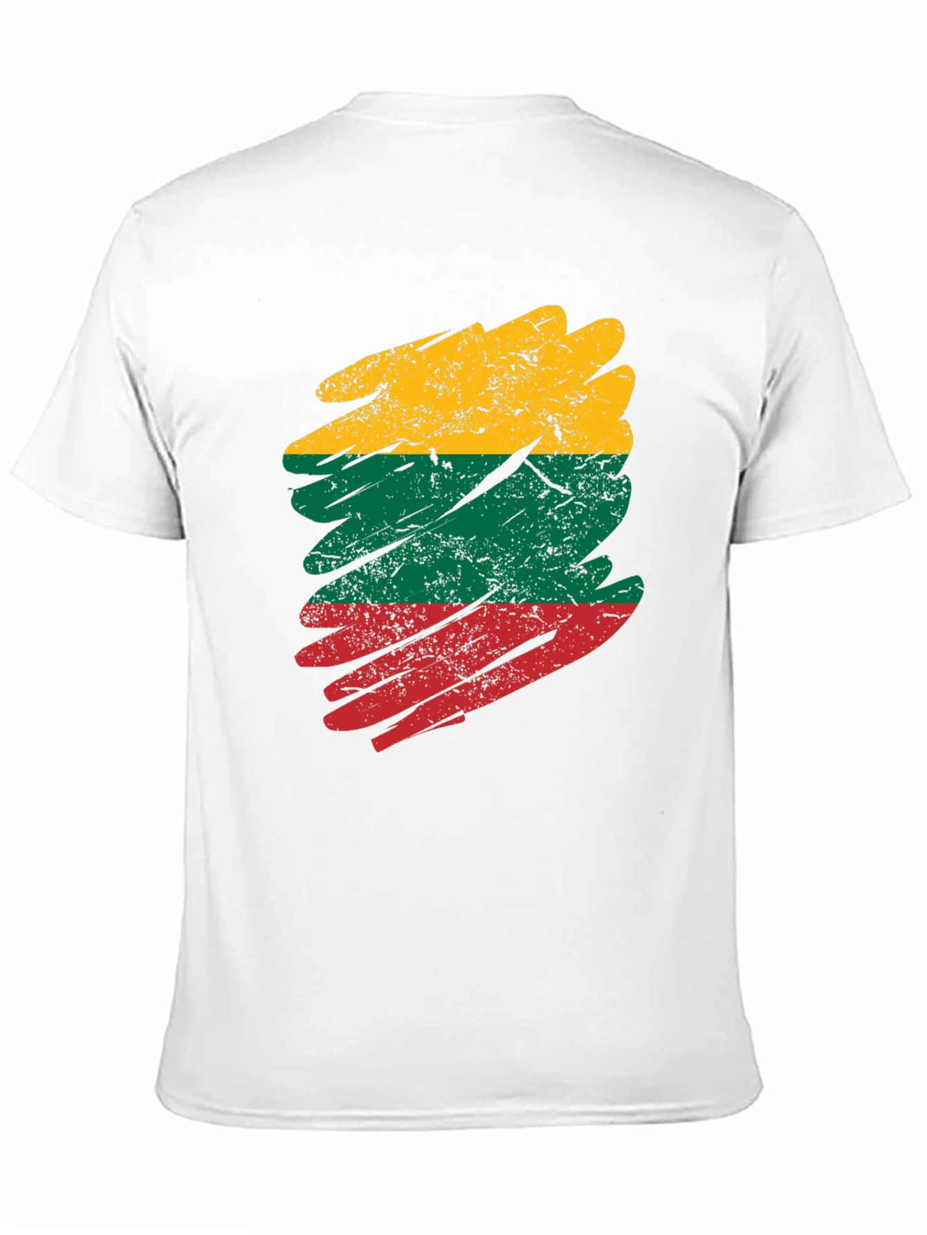 Lithuania Flag Brush Stroke Mens T-Shirt