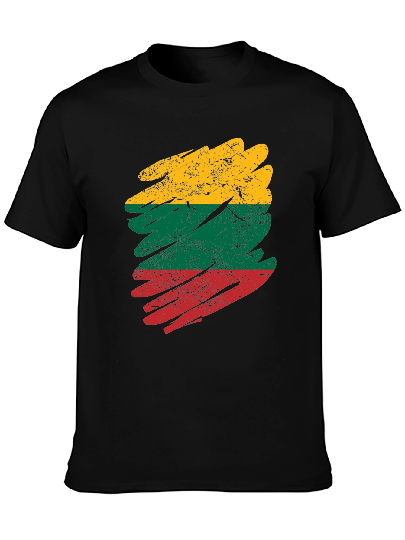 Lithuania Flag Brush Stroke Mens T-Shirt