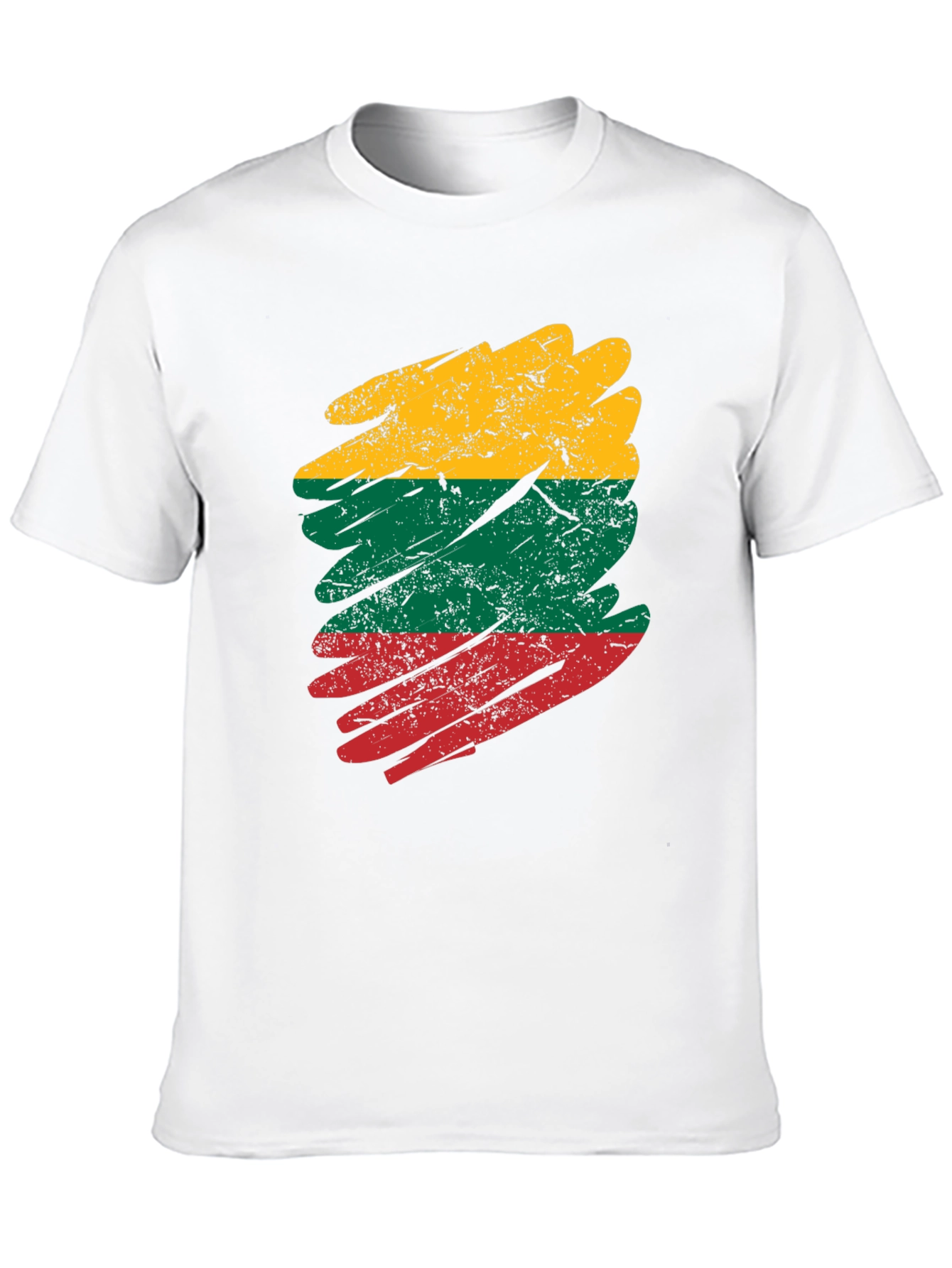 Lithuania Flag Brush Stroke Mens T-Shirt