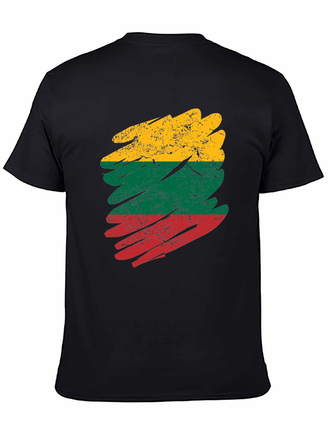 Lithuania Flag Brush Stroke Mens T-Shirt