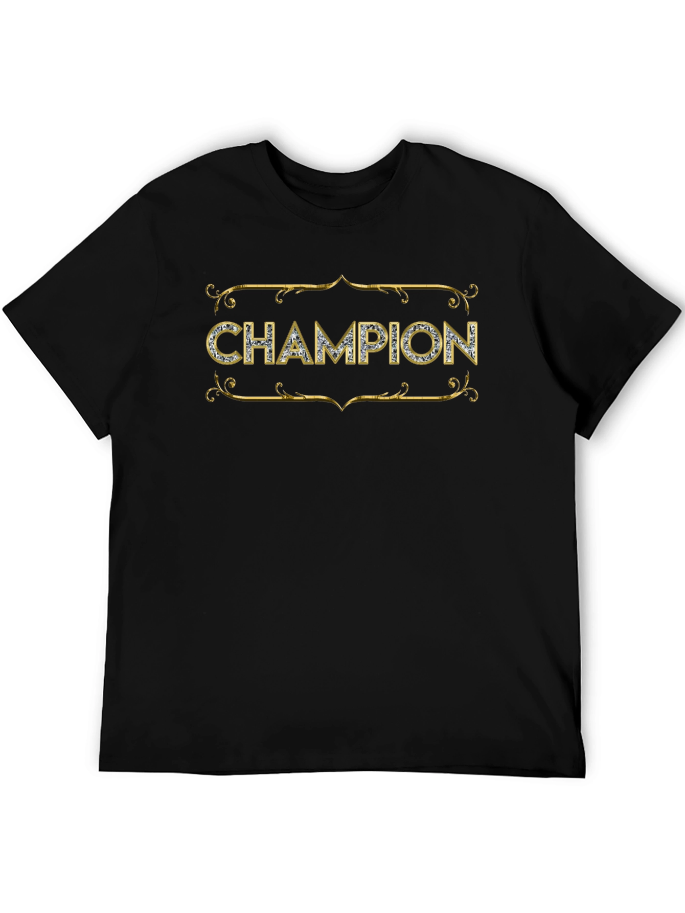 Champion Graphic Tee - Black Cotton T-Shirt
