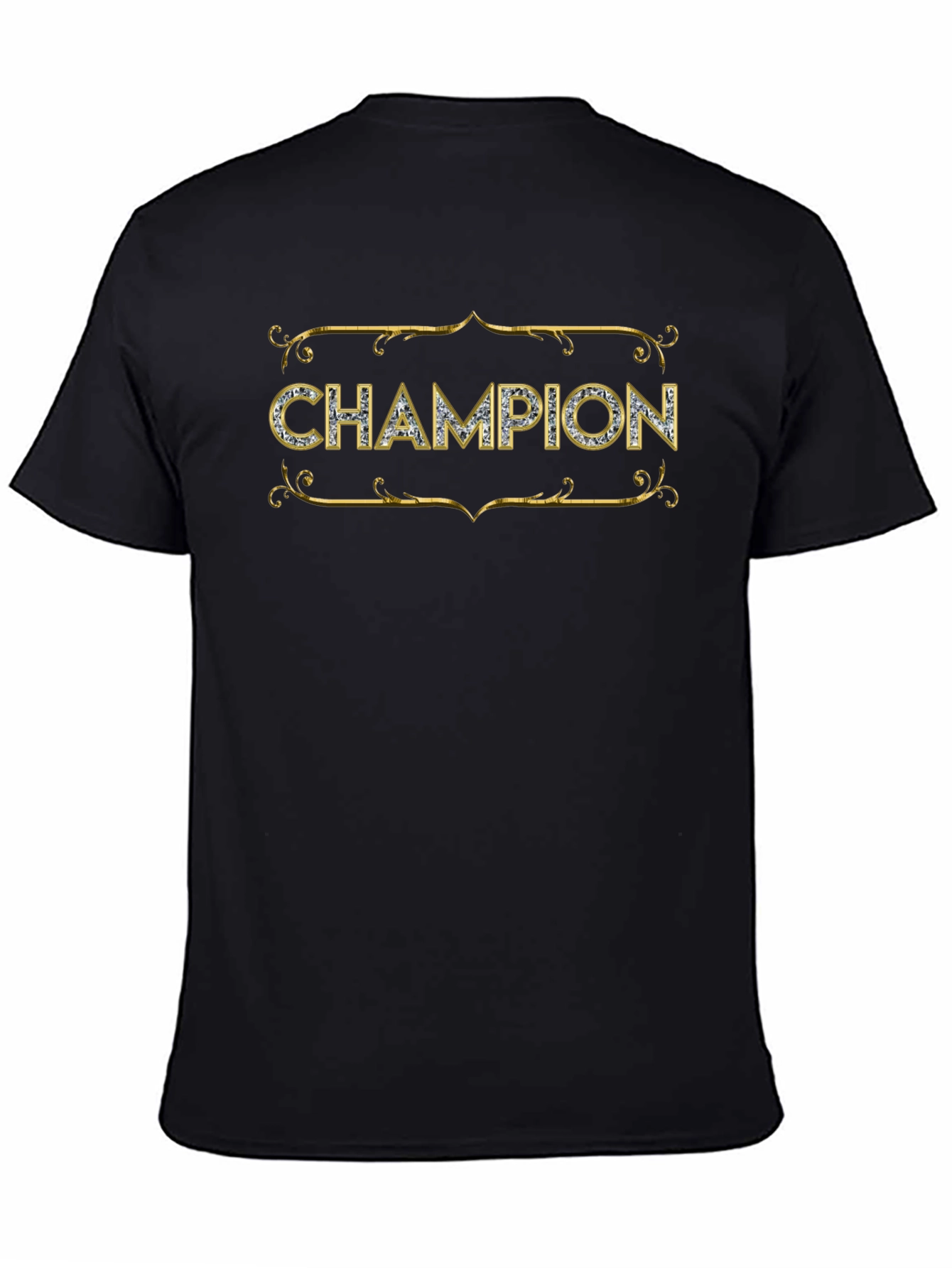 Champion Graphic Tee - Black Cotton T-Shirt