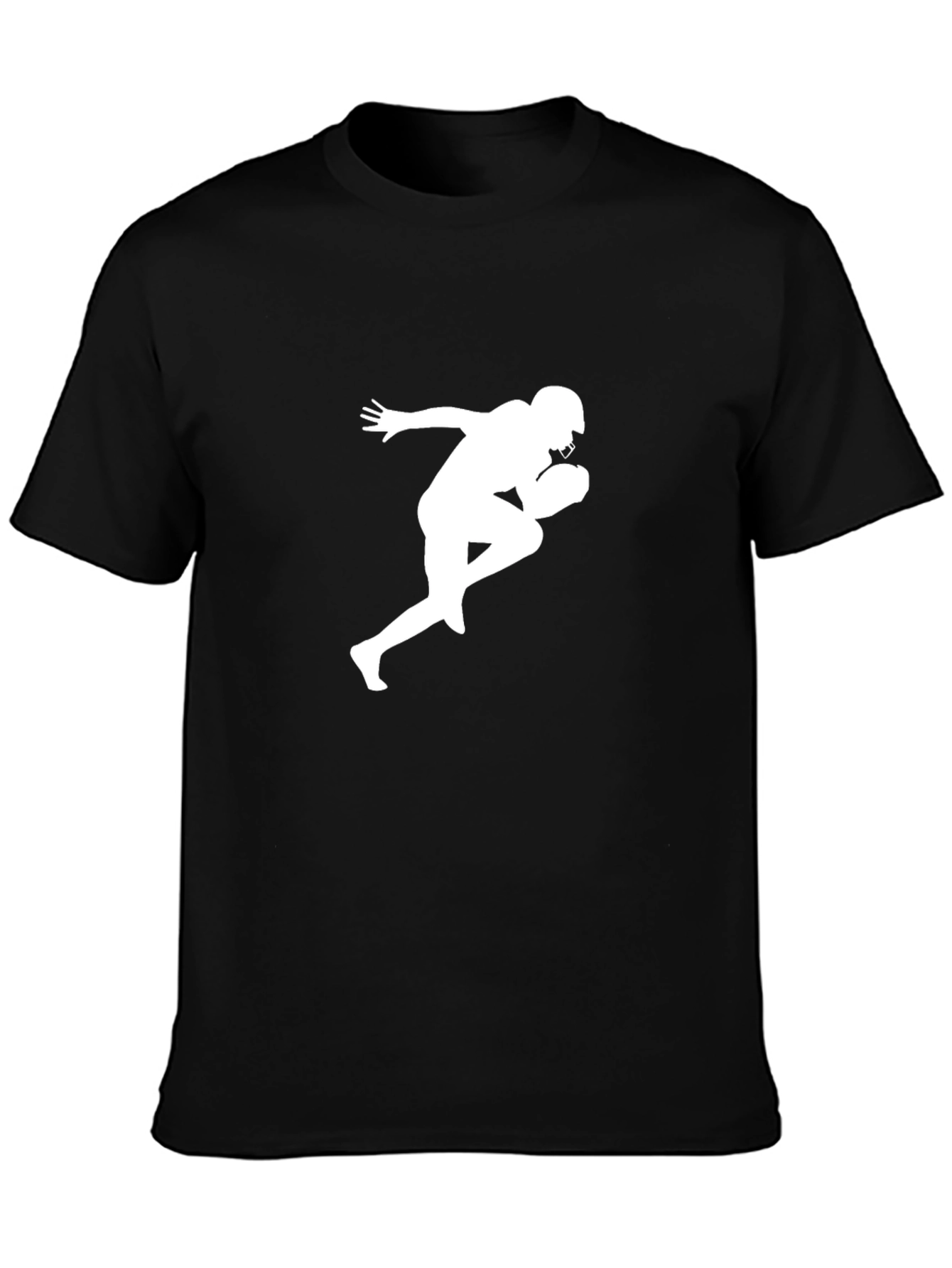 Football Player Silhouette Black T-Shirt