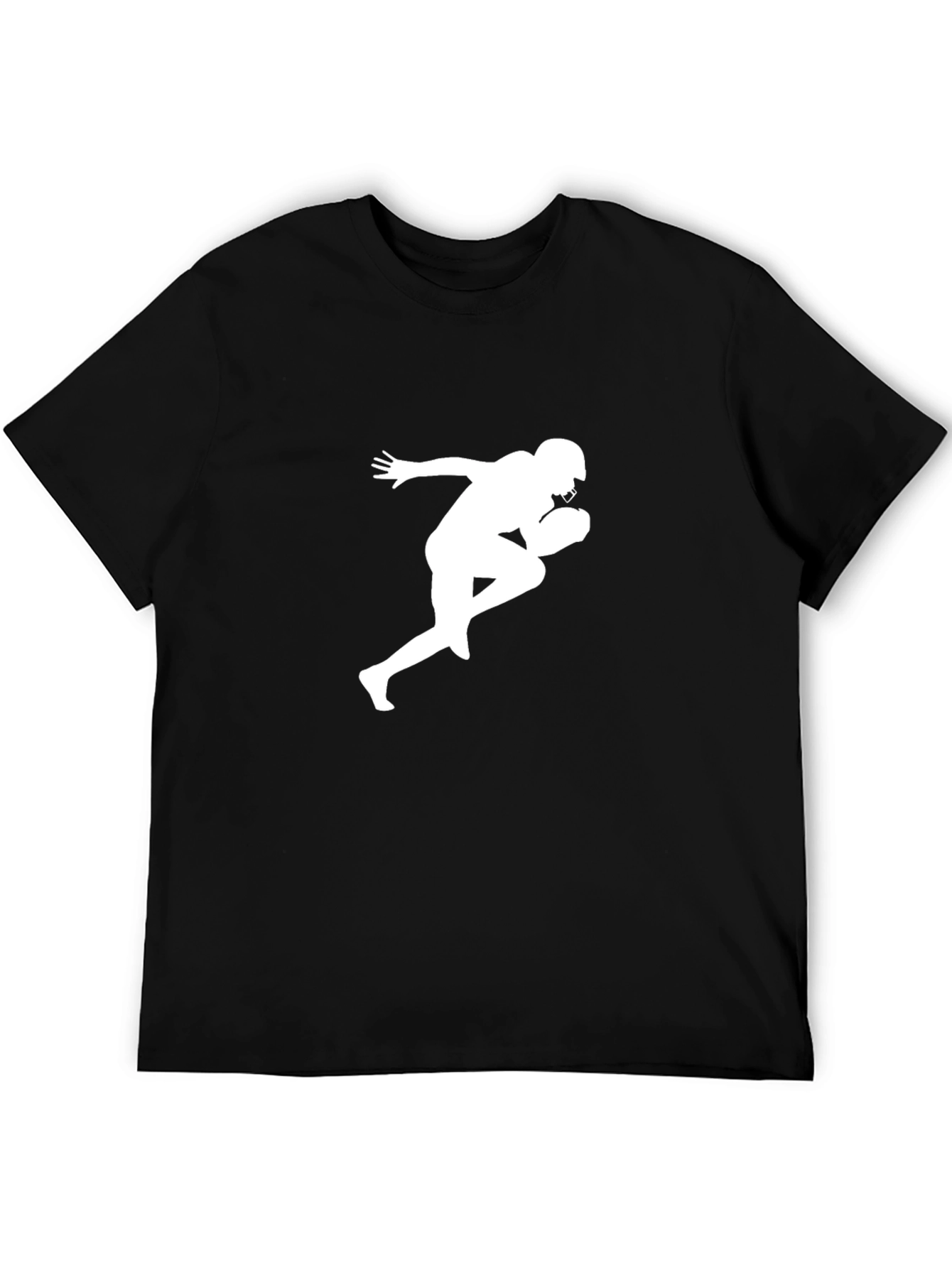 Football Player Silhouette Black T-Shirt