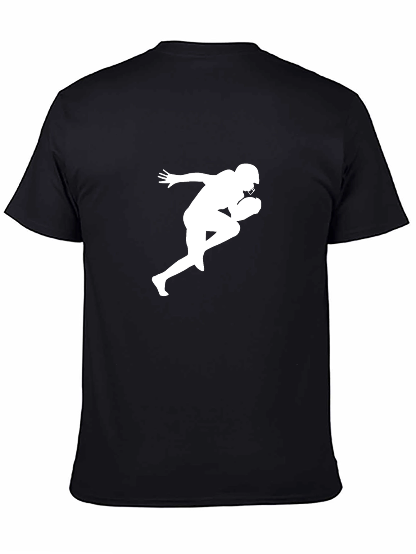 Football Player Silhouette Black T-Shirt