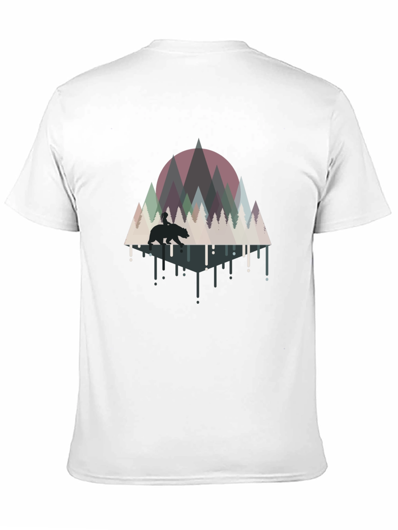 Bear & Forest Graphic Black Tee