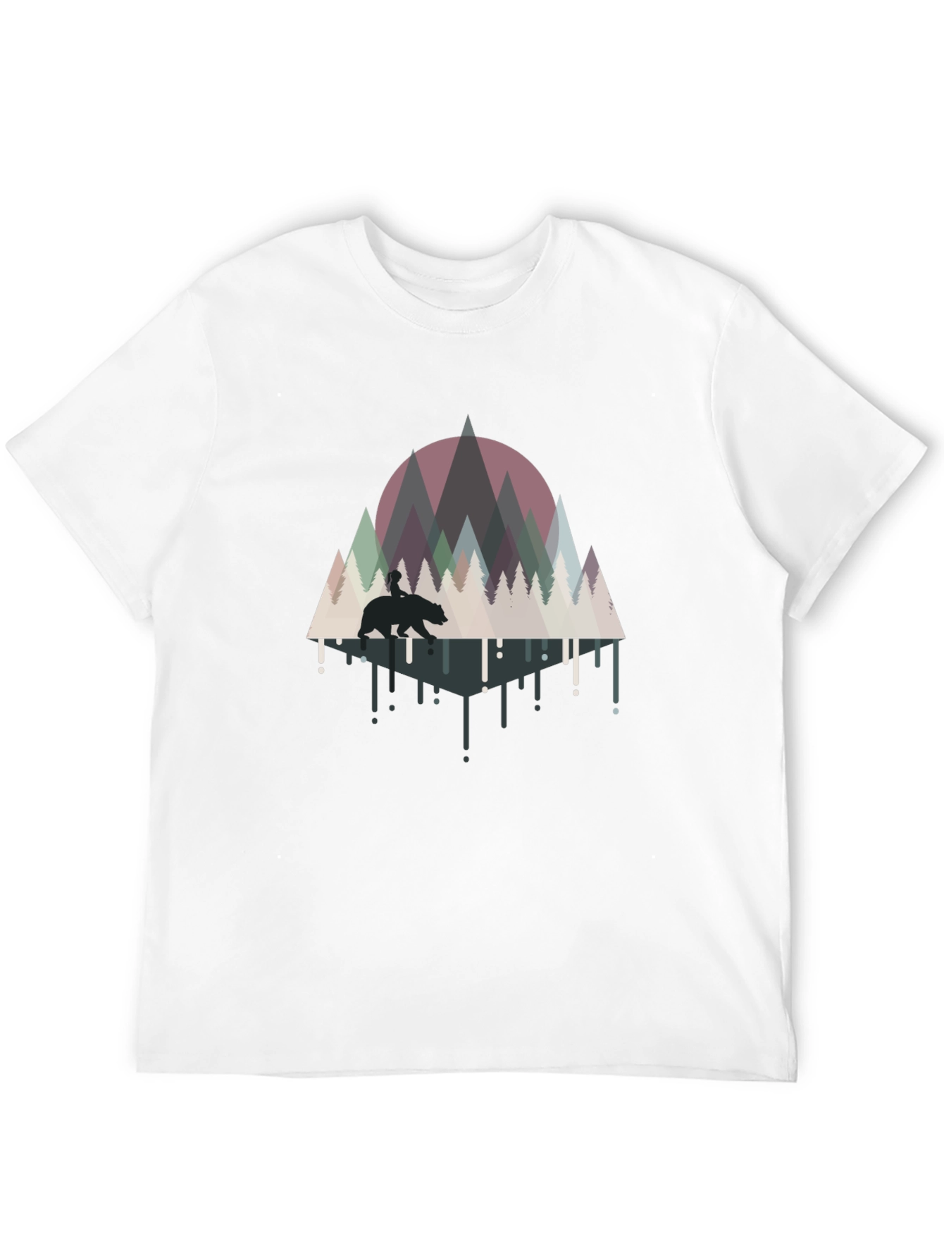 Bear & Forest Graphic Black Tee