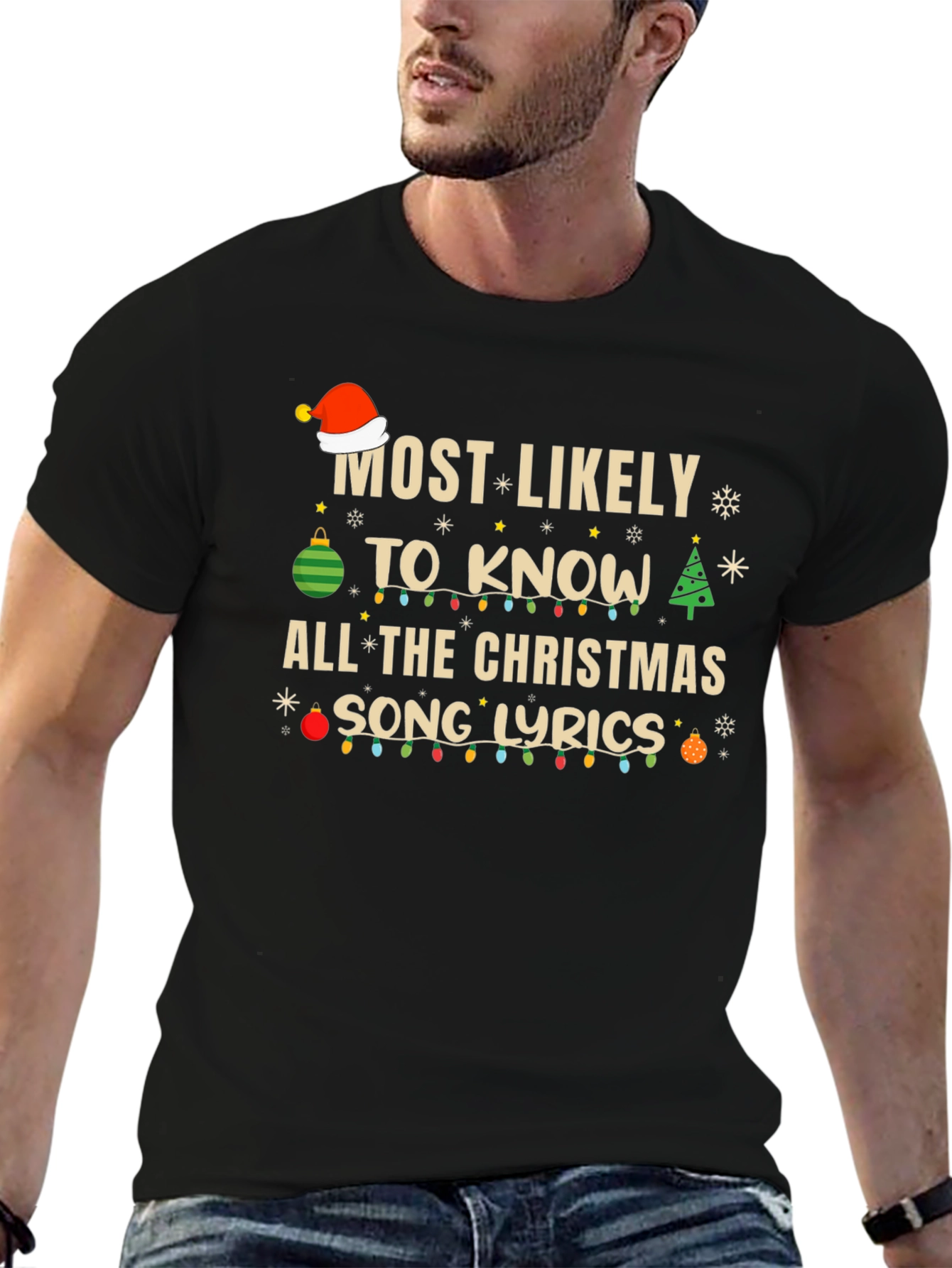 Christmas Song Lyrics Graphic Tee