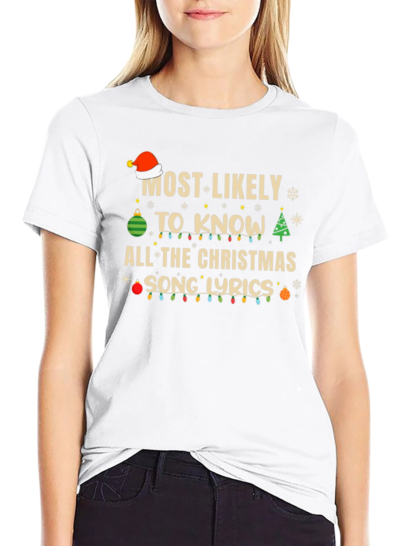 Christmas Song Lyrics Graphic Tee