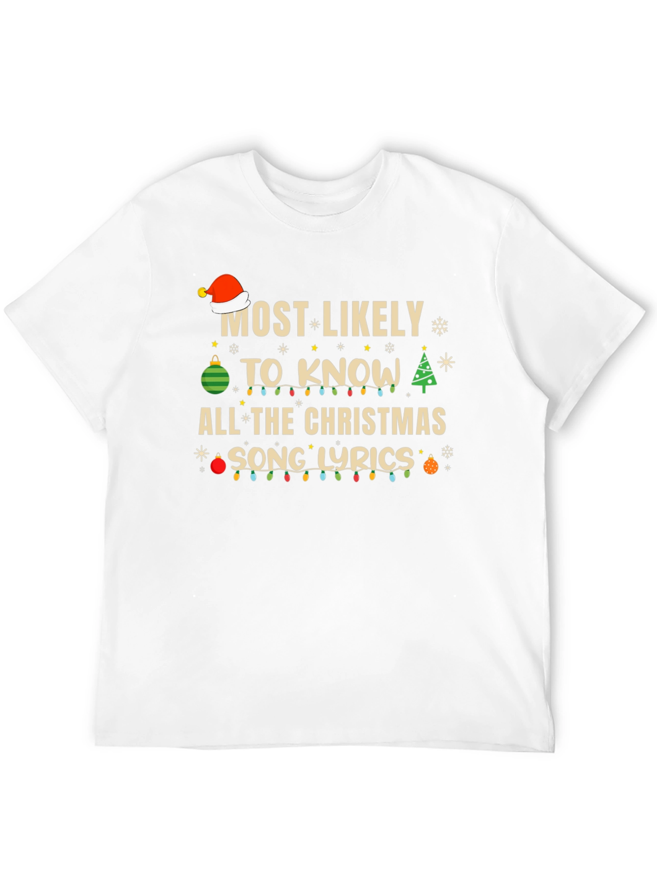 Christmas Song Lyrics Graphic Tee