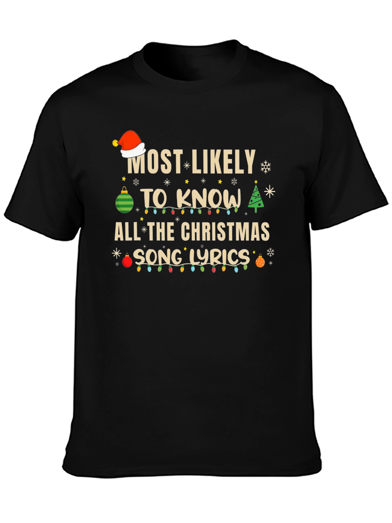 Christmas Song Lyrics Graphic Tee