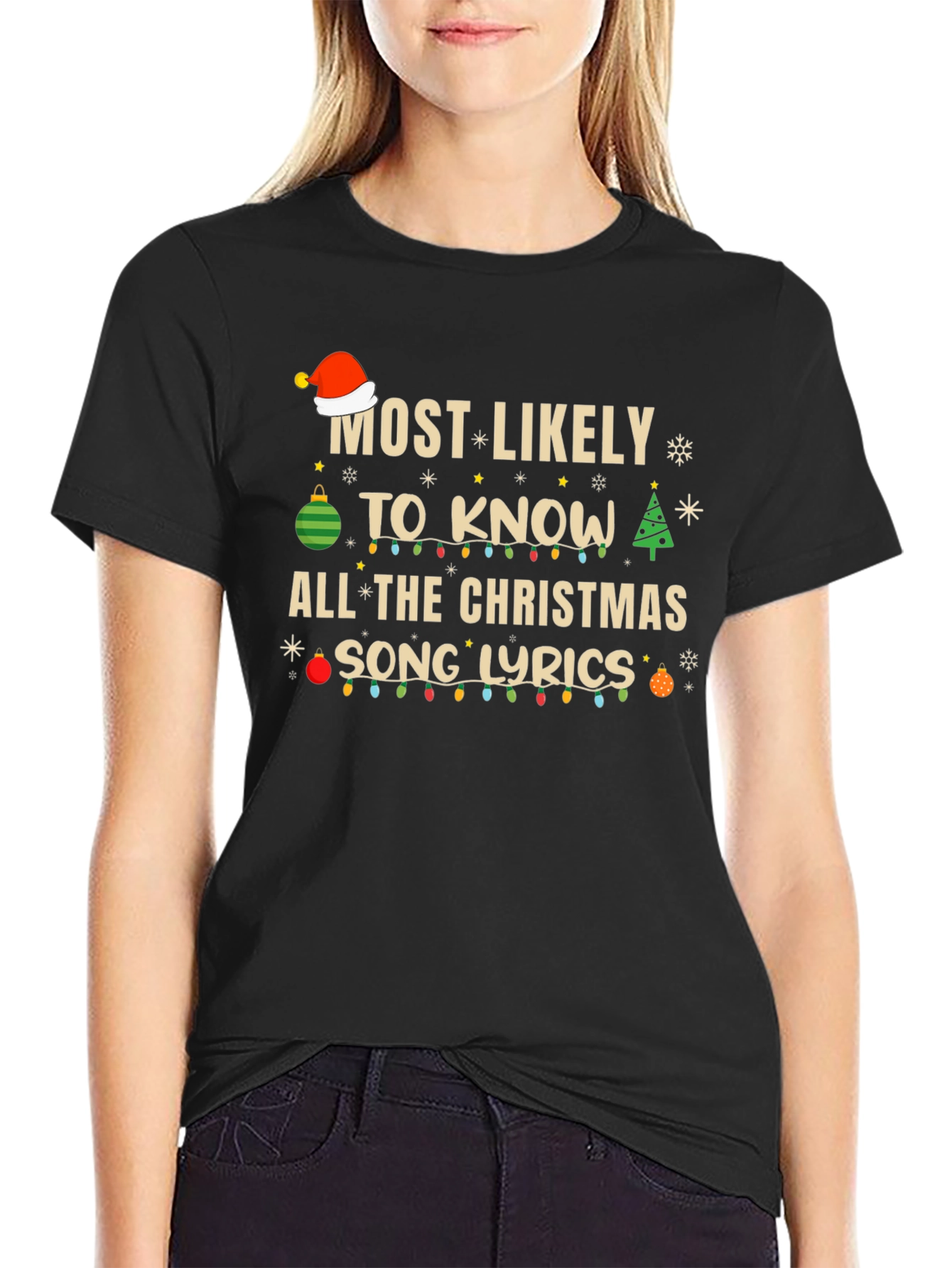 Christmas Song Lyrics Graphic Tee