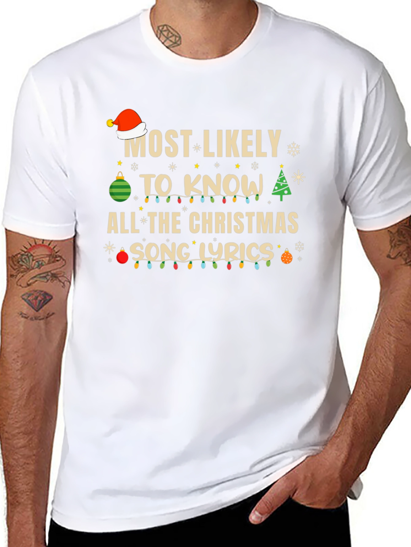 Christmas Song Lyrics Graphic Tee