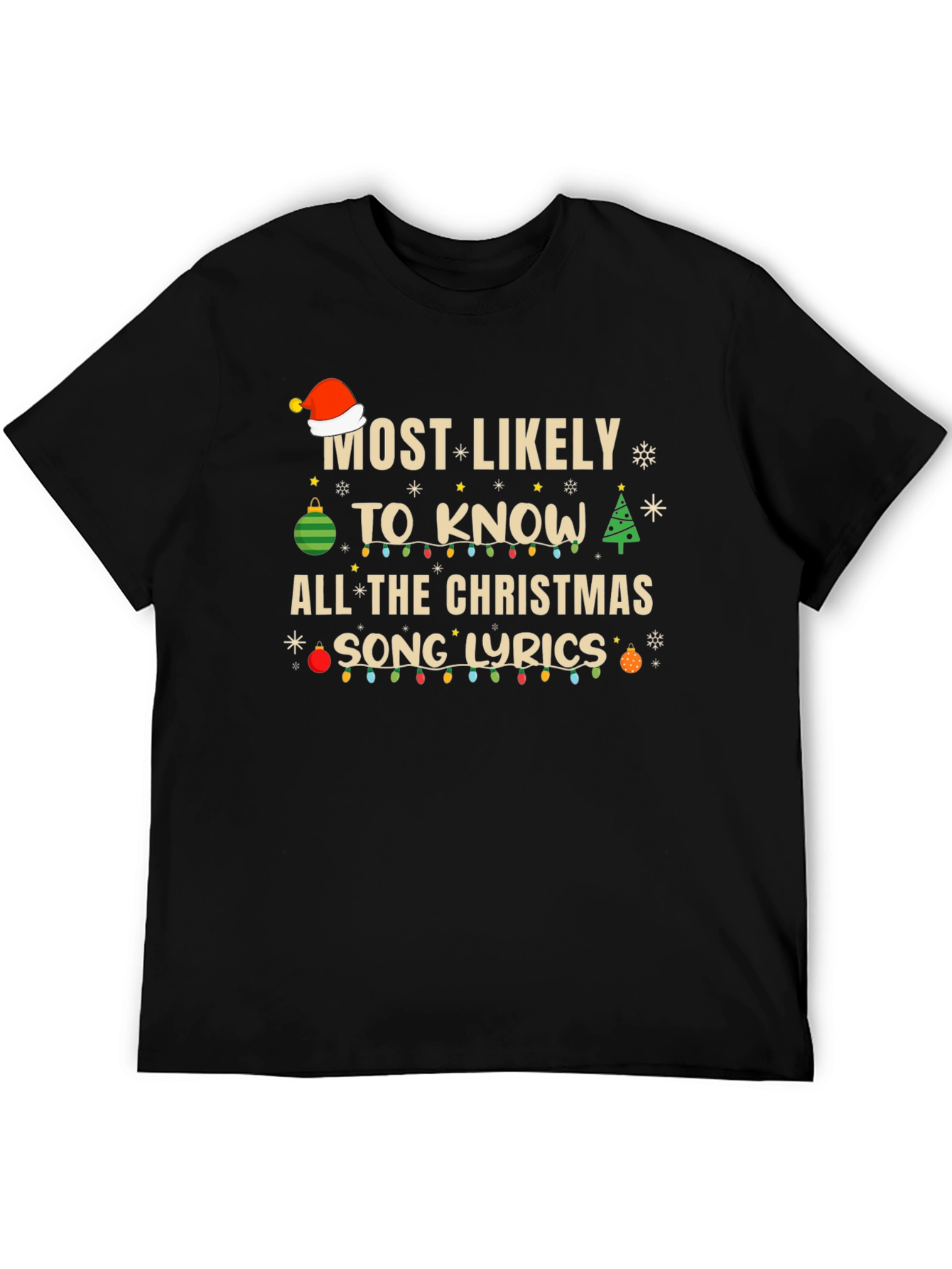 Christmas Song Lyrics Graphic Tee