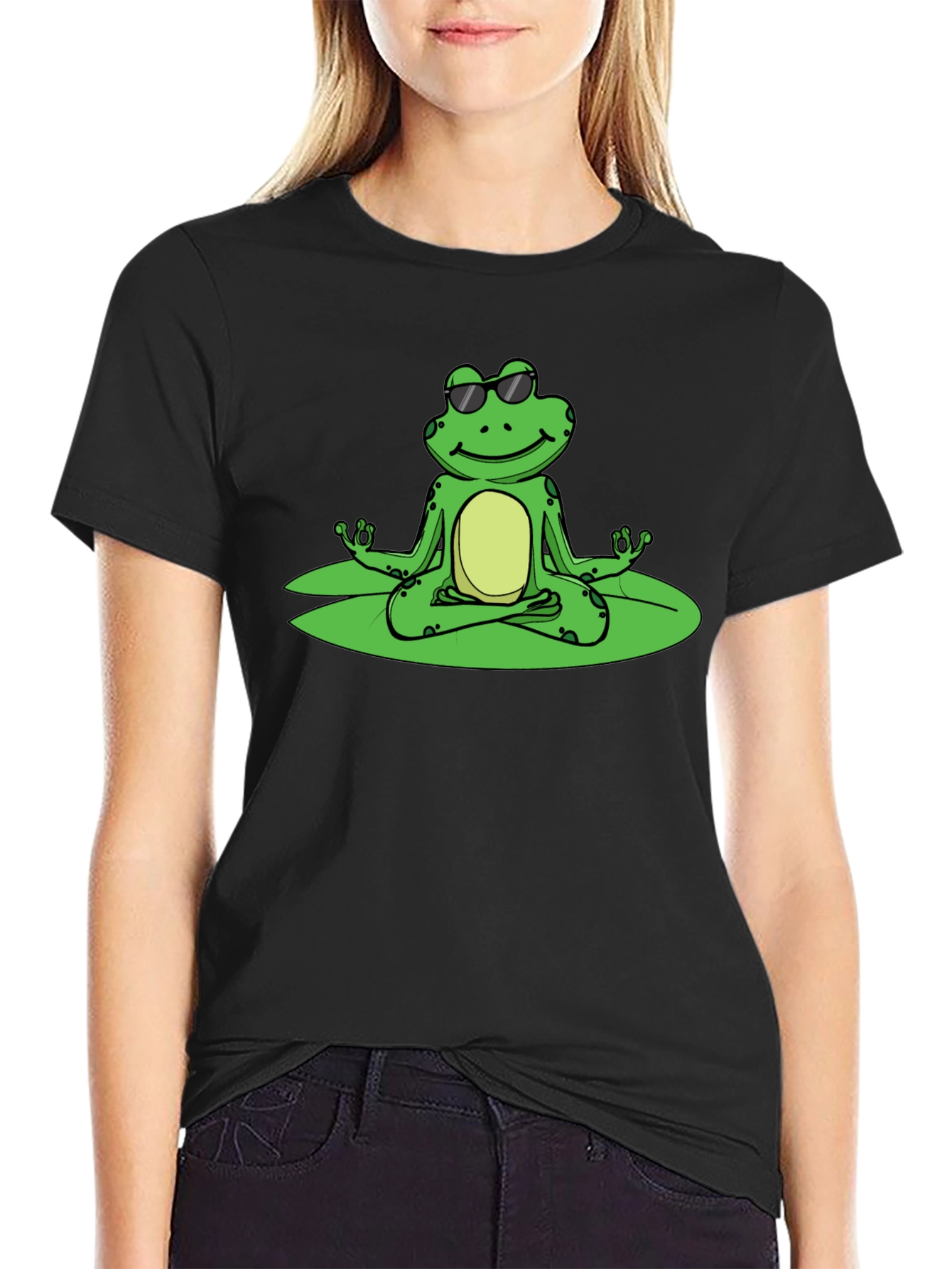 Cool Frog Meditation T-Shirt - Black