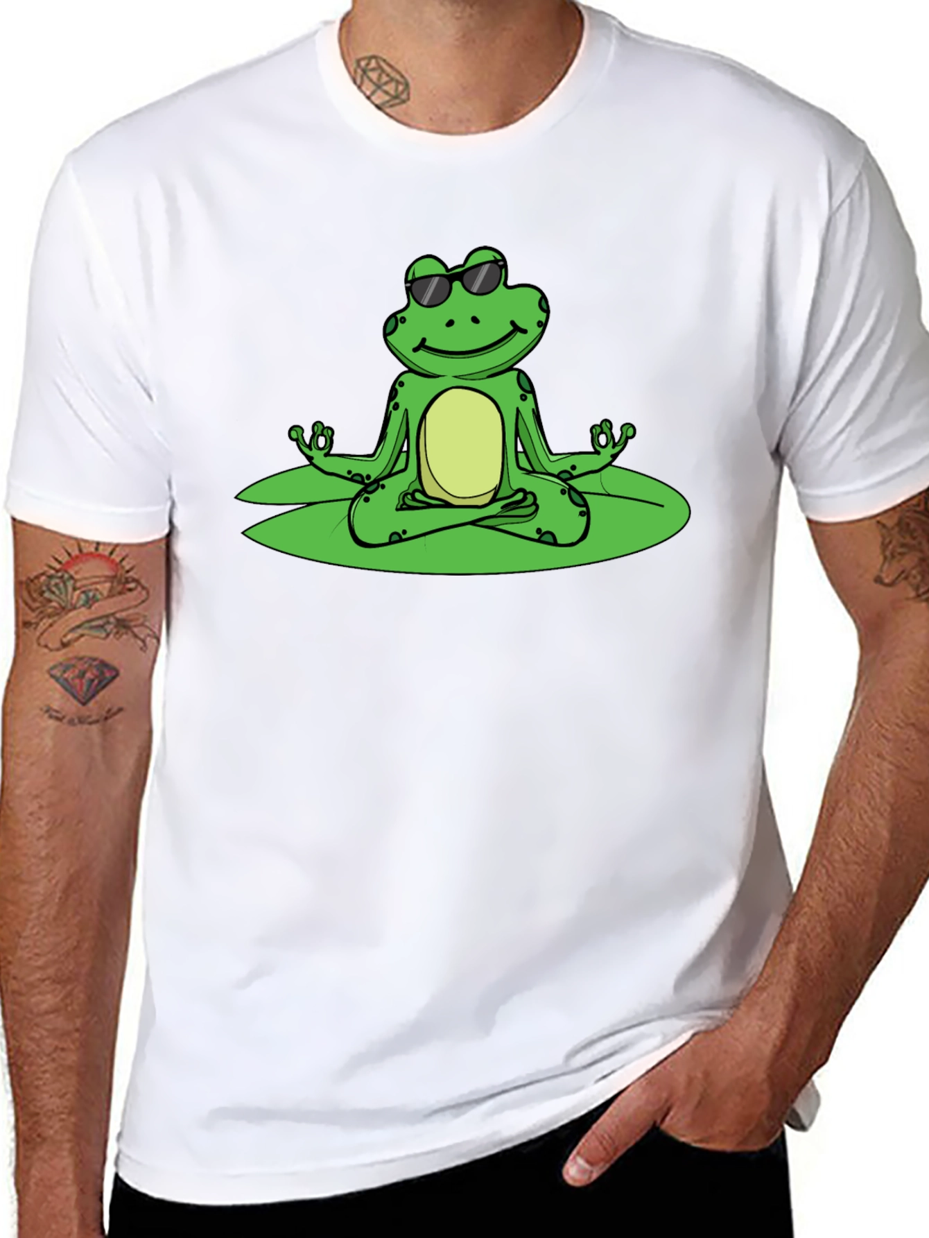 Cool Frog Meditation T-Shirt - Black