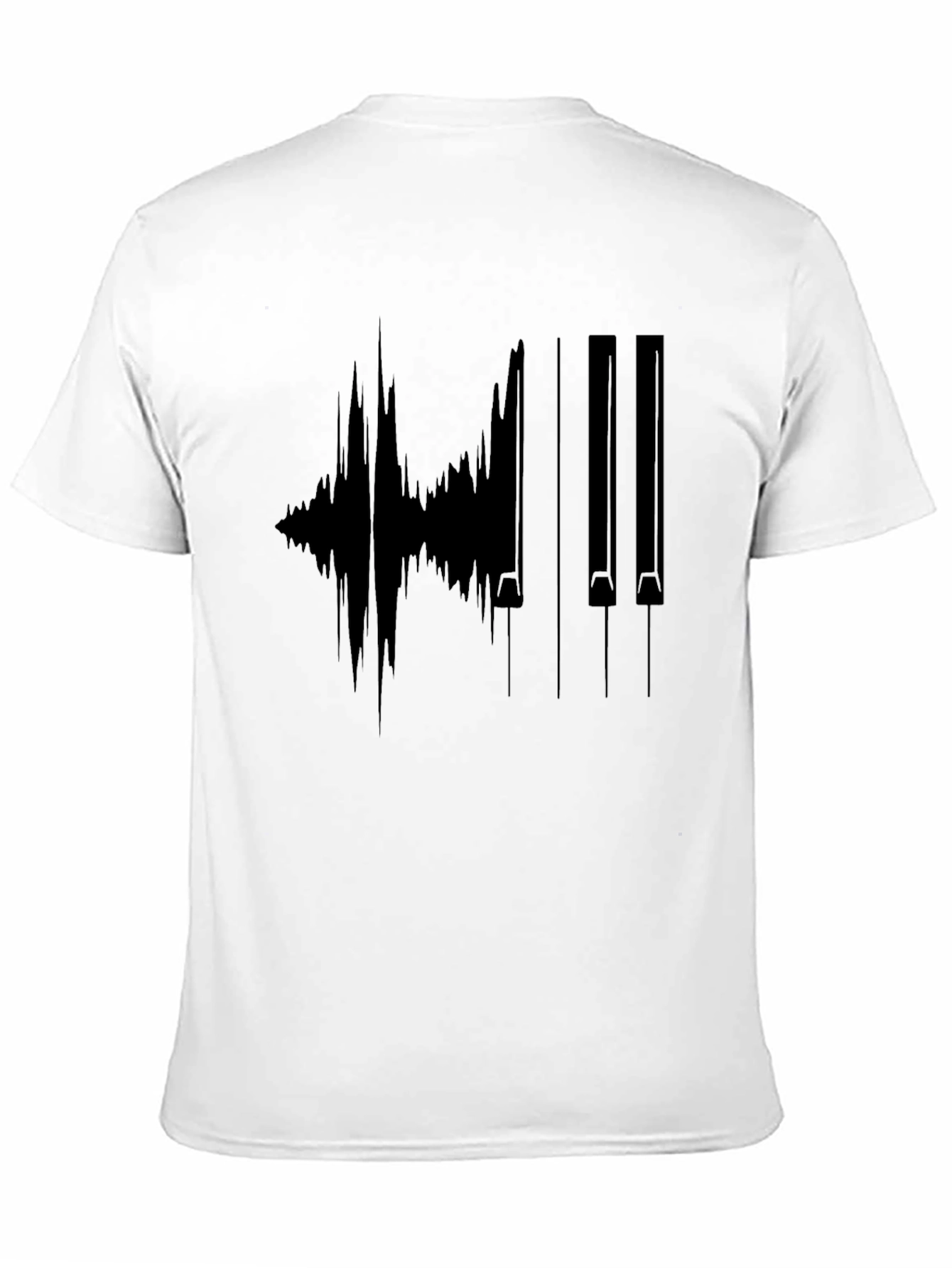 Piano Waveform Graphic Black T-Shirt