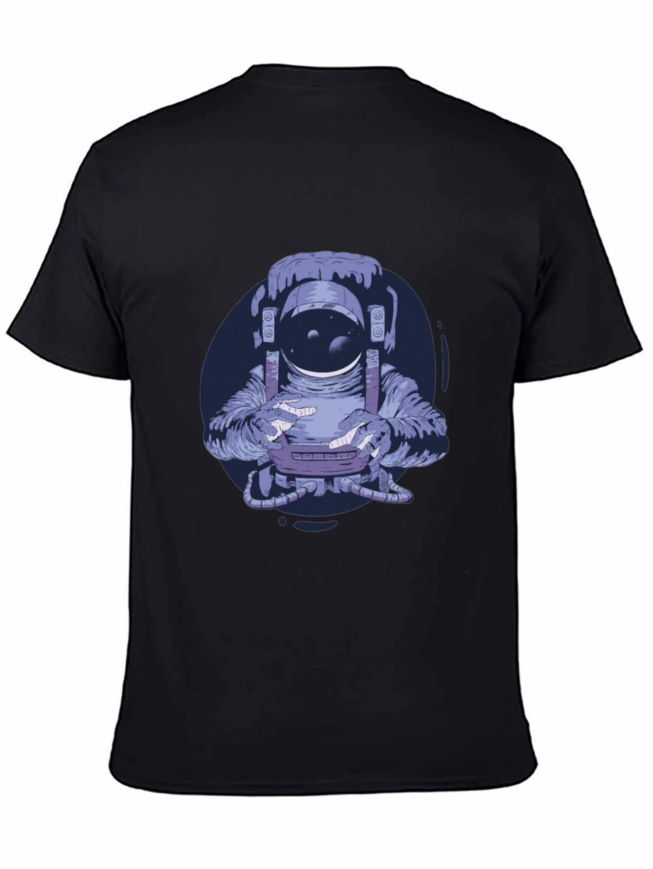 Astronaut Graphic Print Black T-Shirt