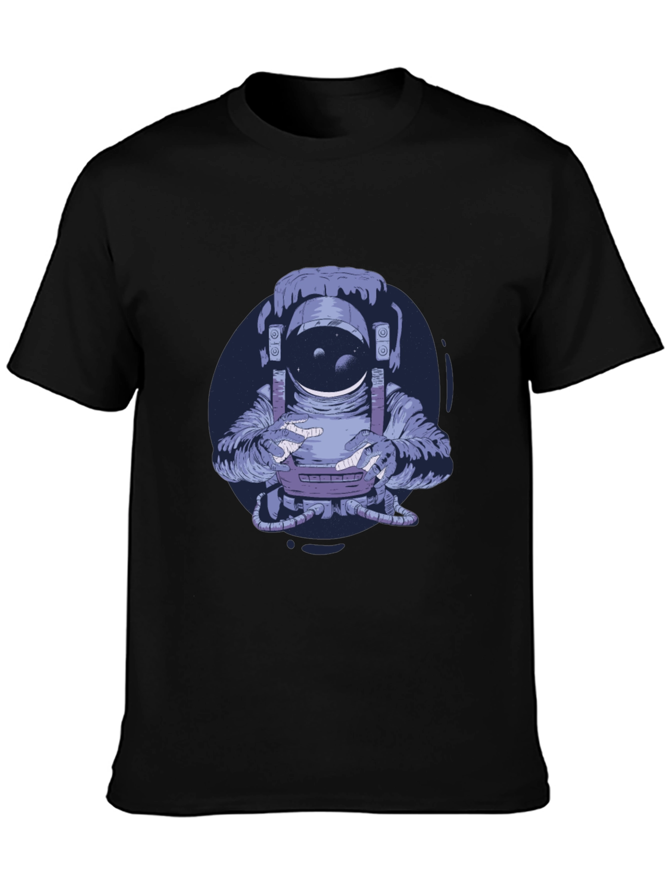 Astronaut Graphic Print Black T-Shirt