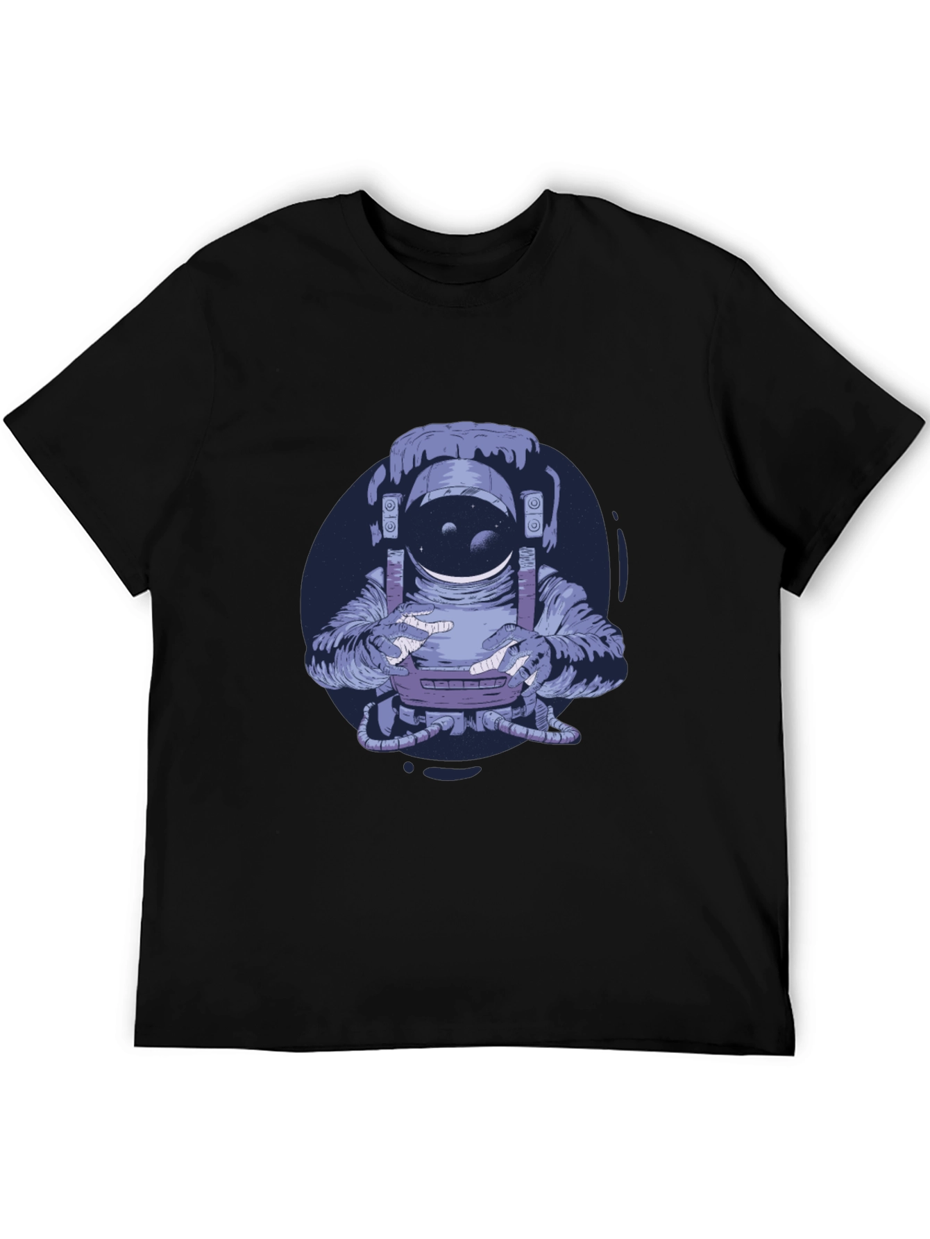 Astronaut Graphic Print Black T-Shirt