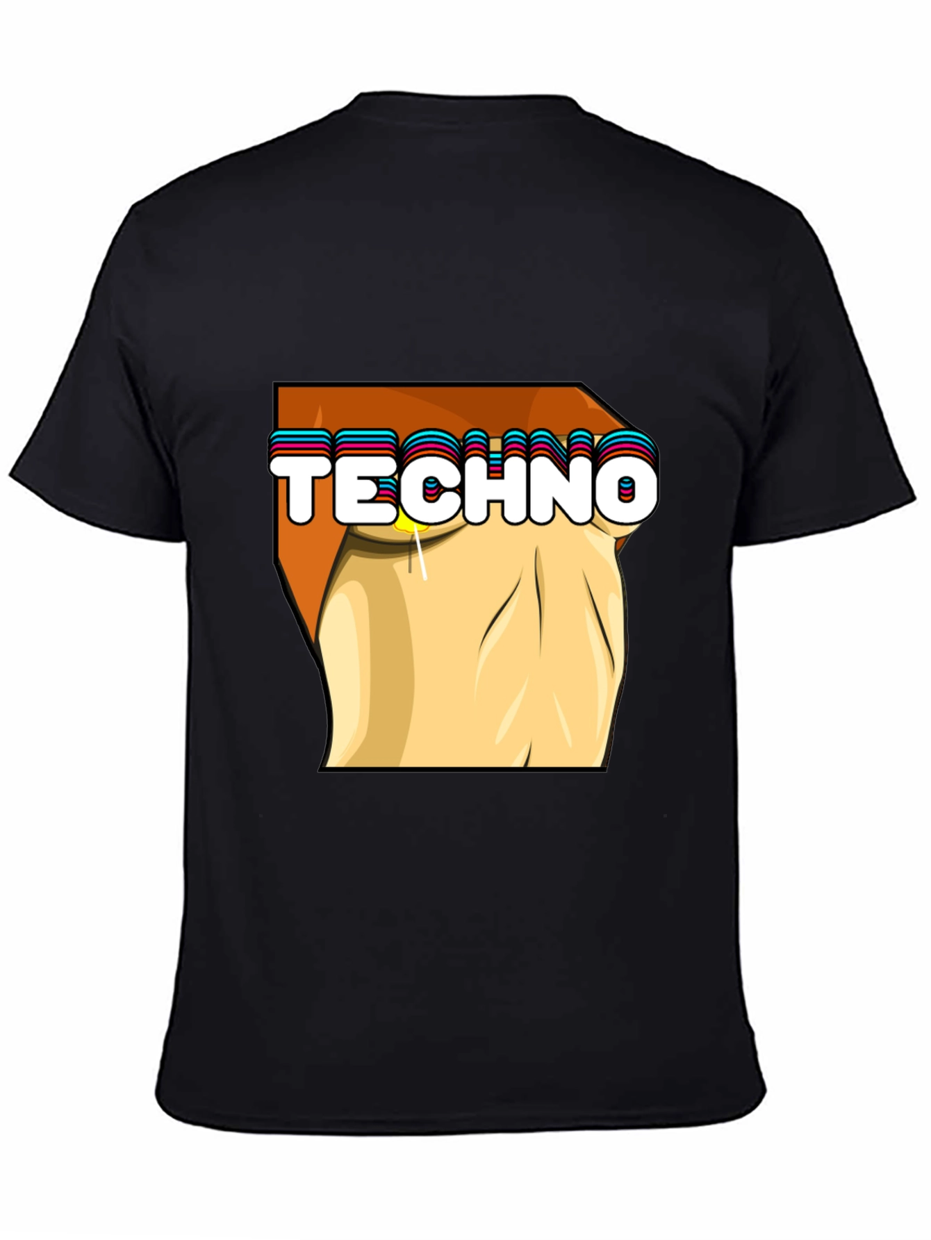 Techno Graphic Tee - Stylish Black Cotton T-Shirt
