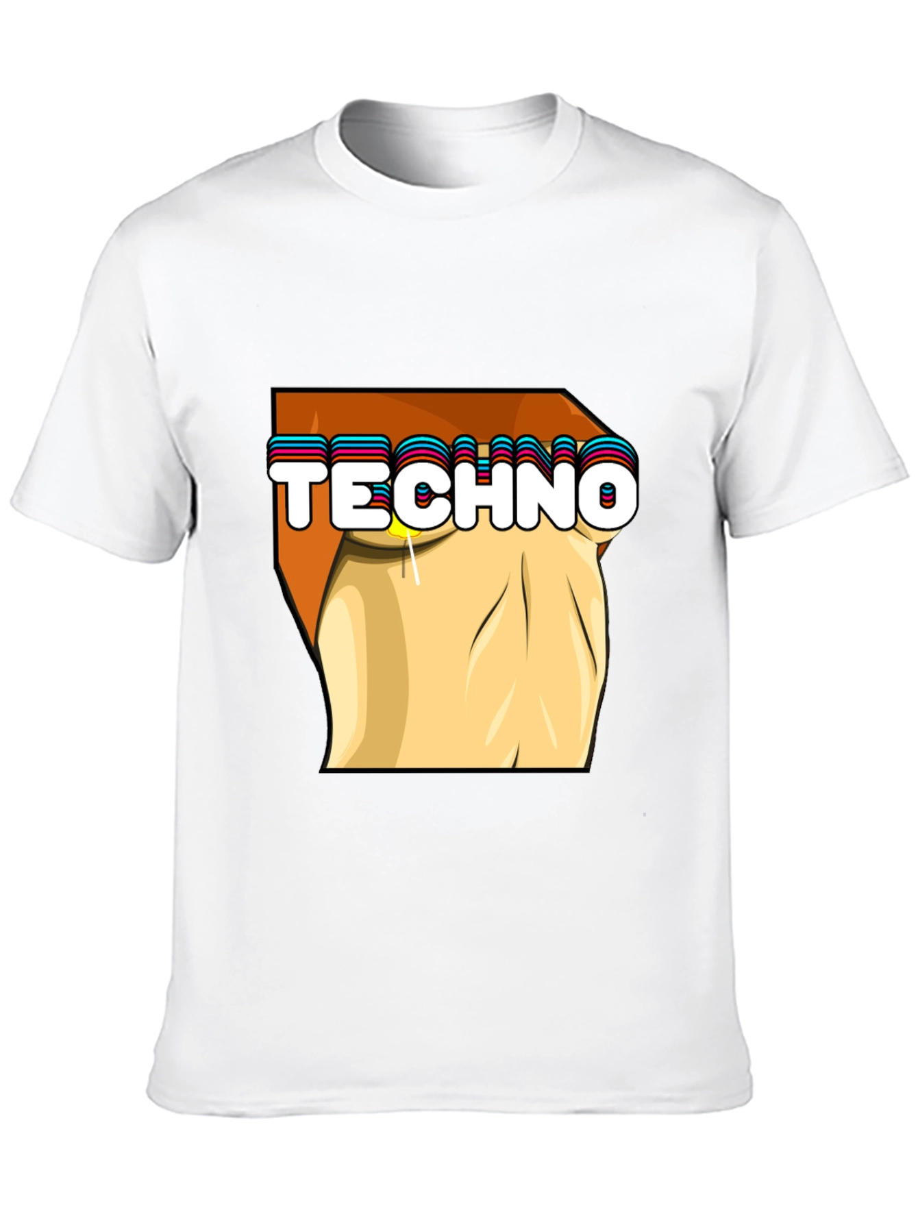 Techno Graphic Tee - Stylish Black Cotton T-Shirt