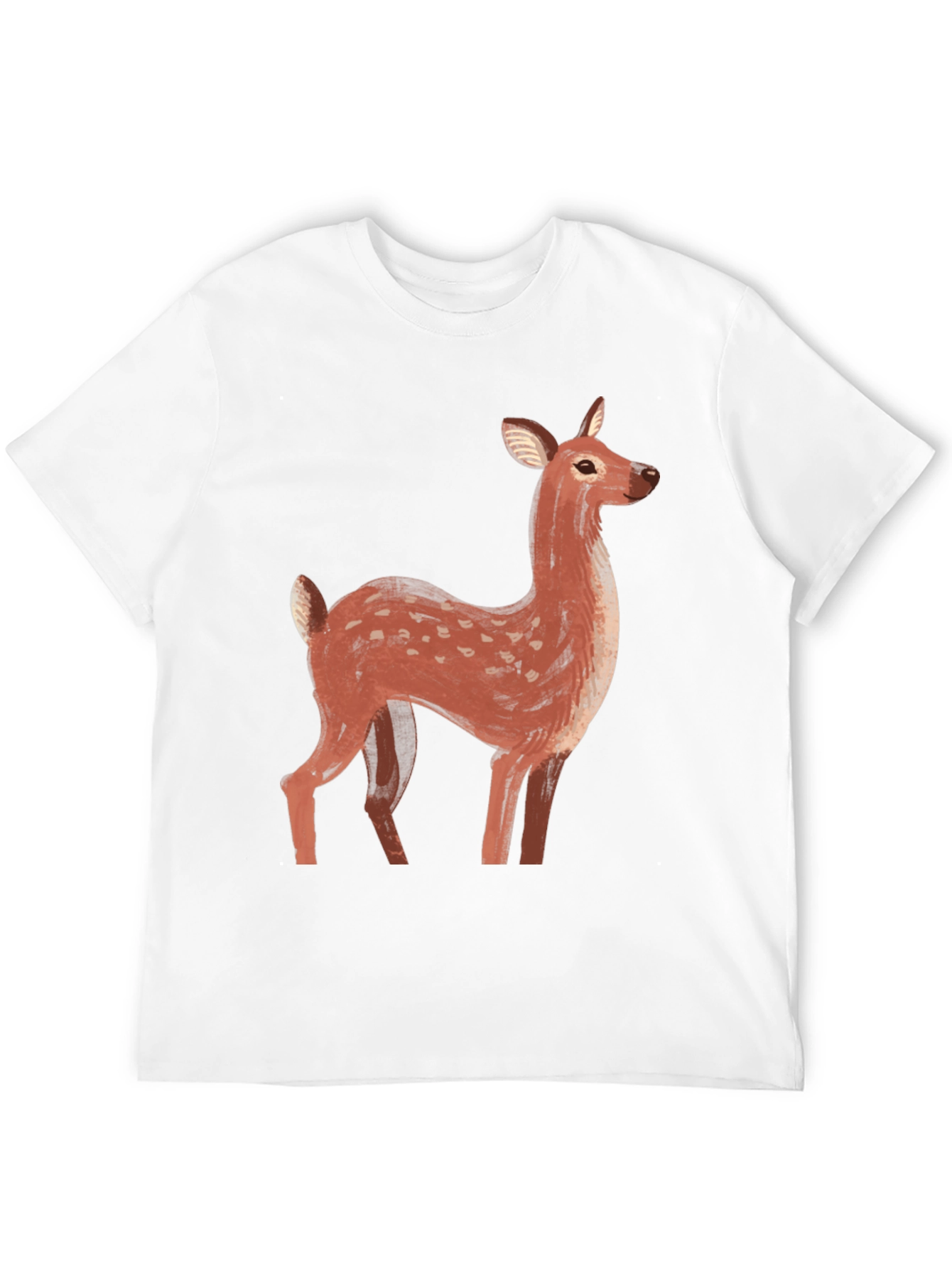 Deer Graphic Tee - Mens Black Casual T-Shirt