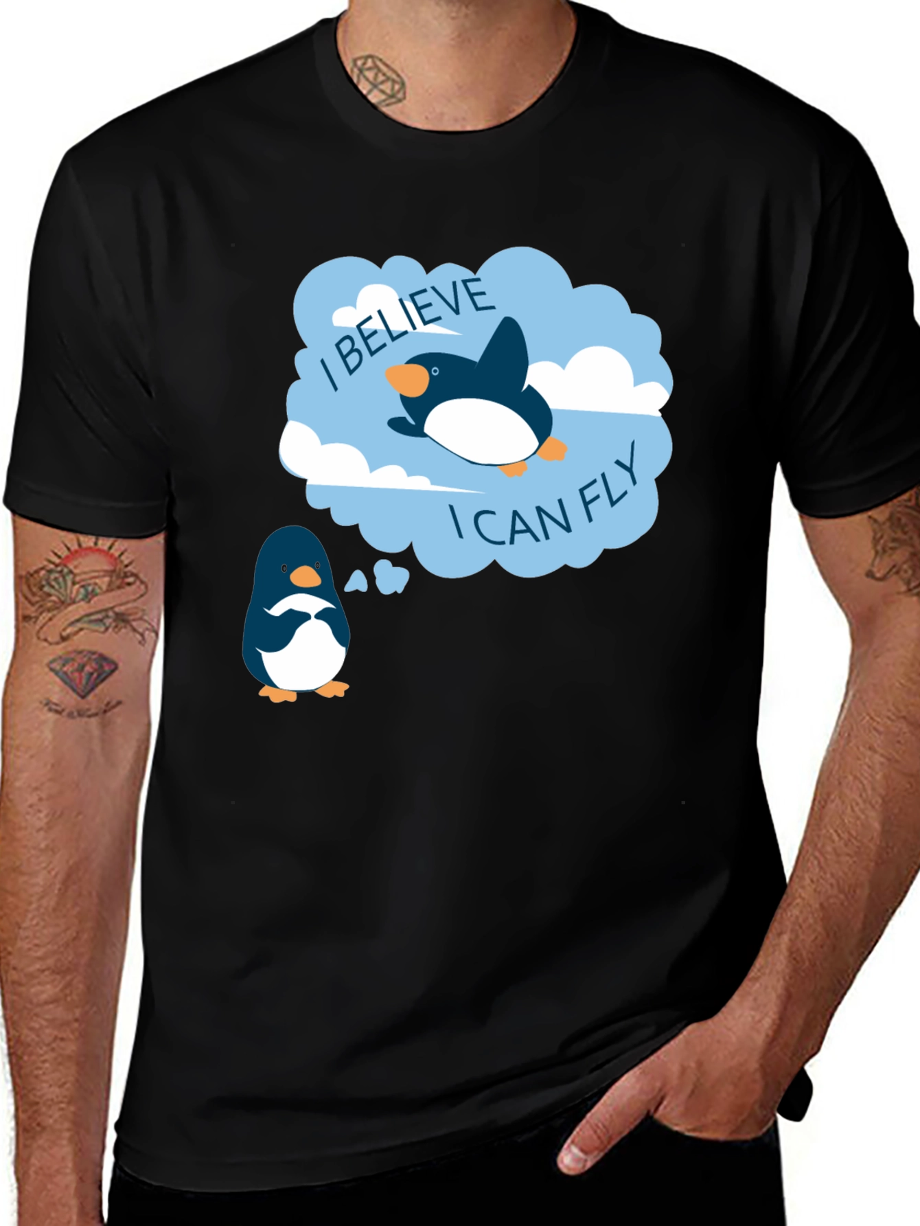Believe I Can Fly Penguin T-Shirt