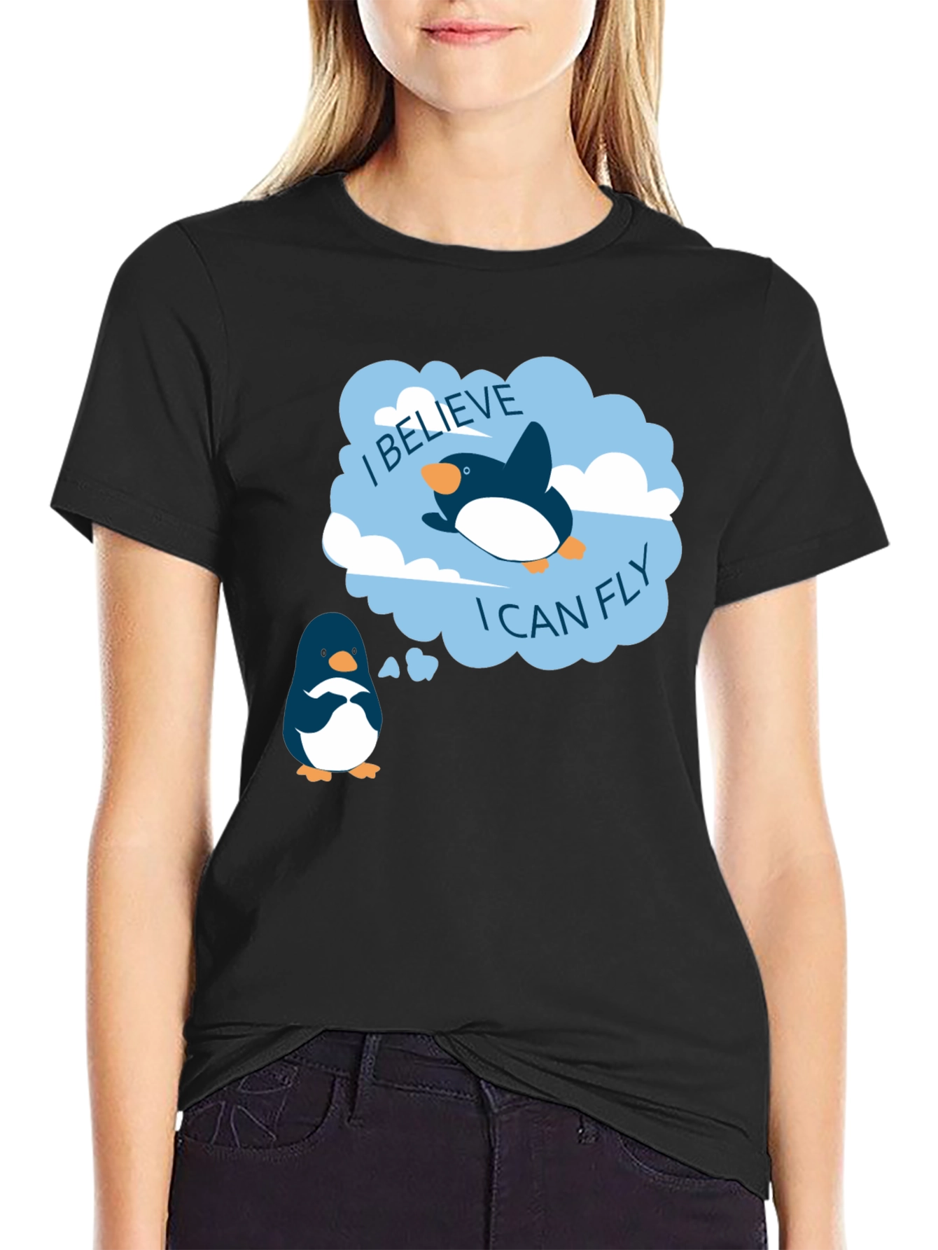 Believe I Can Fly Penguin T-Shirt