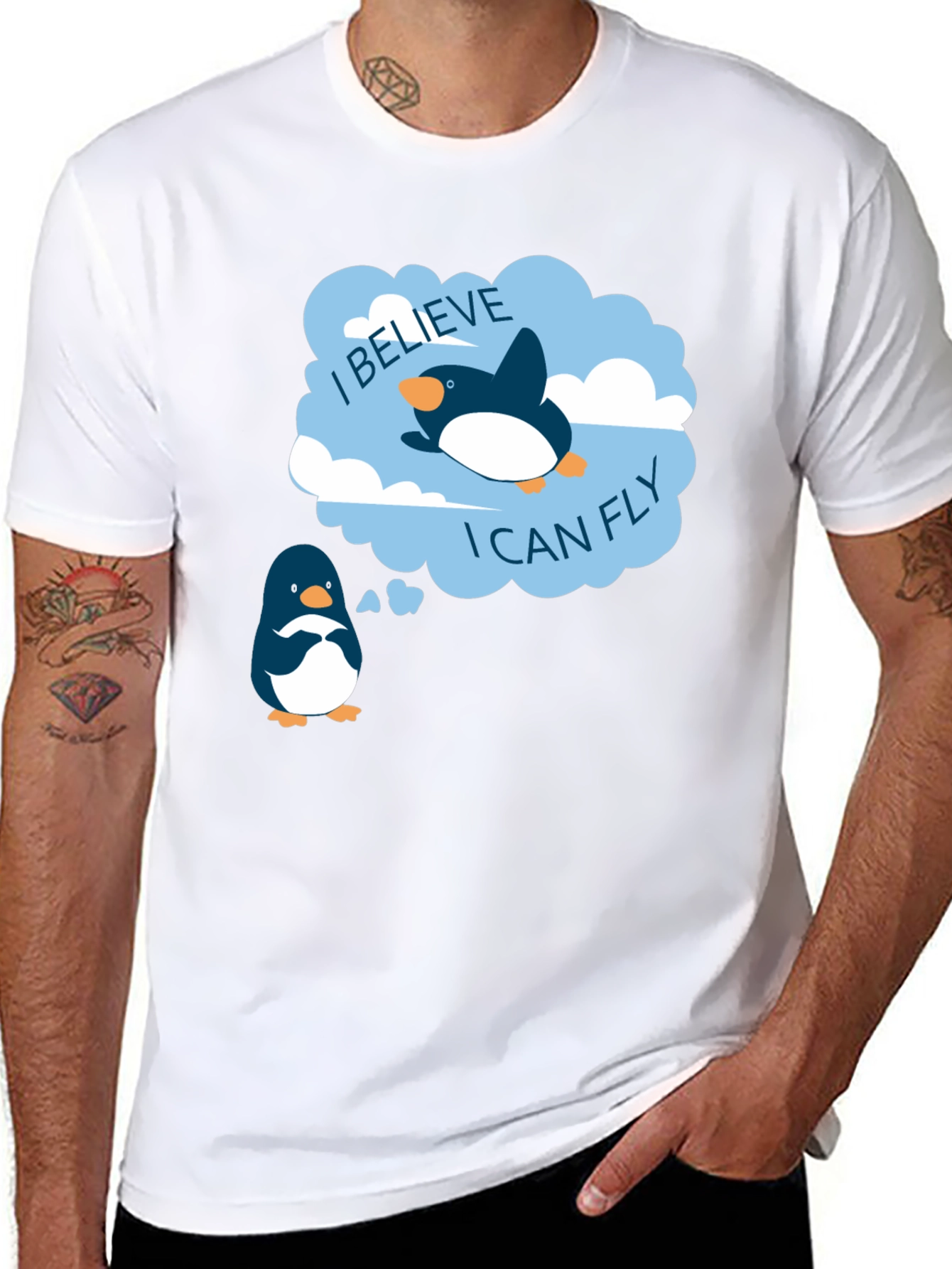 Believe I Can Fly Penguin T-Shirt