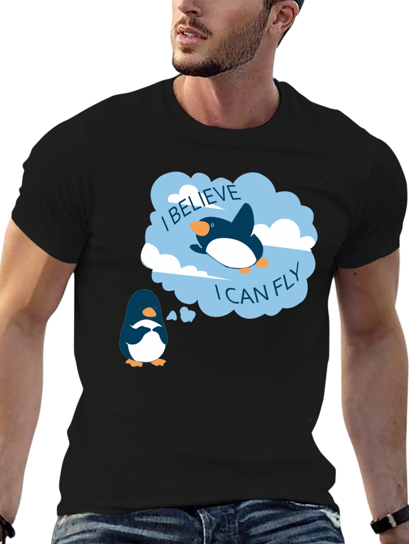 Believe I Can Fly Penguin T-Shirt