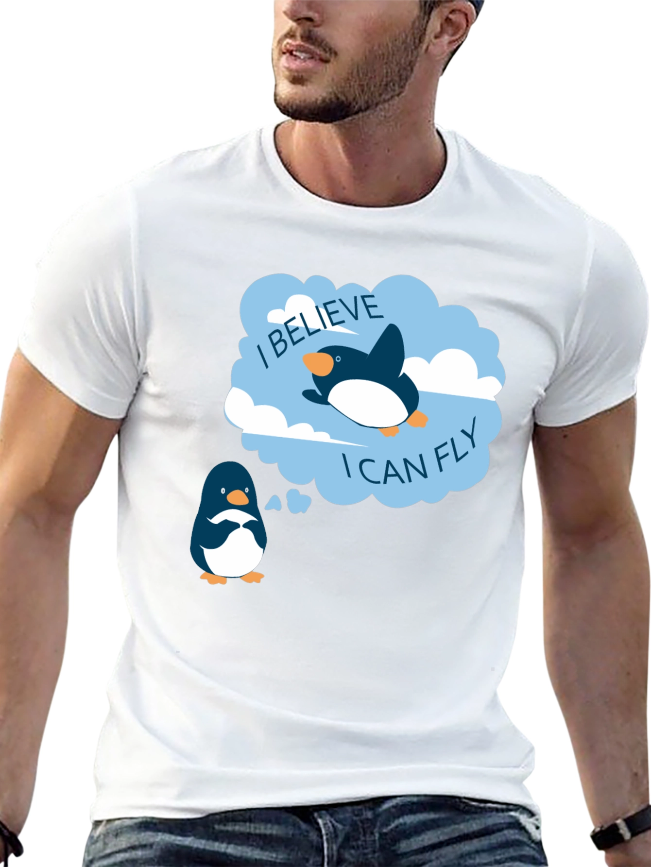Believe I Can Fly Penguin T-Shirt