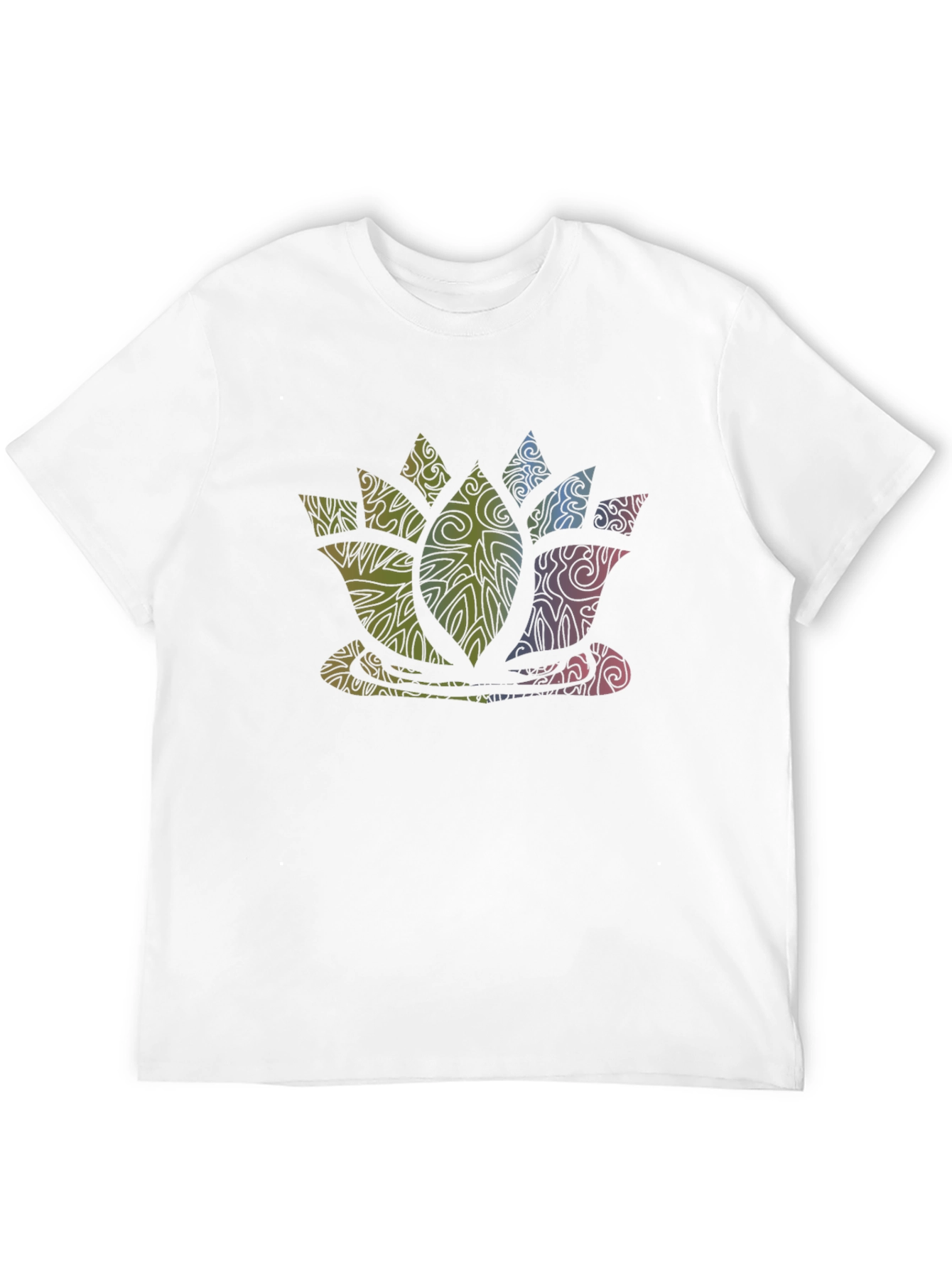 Lotus Flower Graphic Print Tee - Black