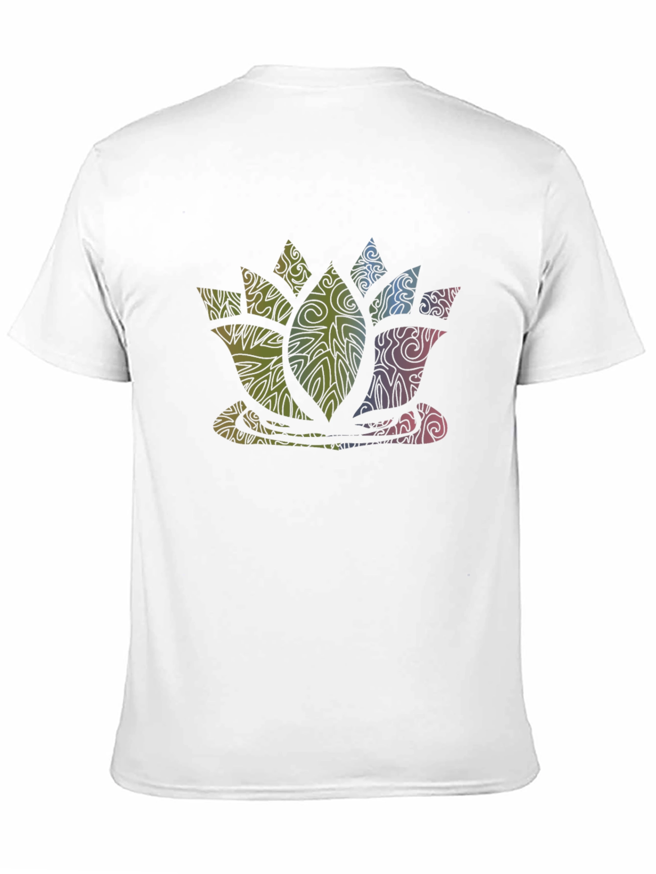 Lotus Flower Graphic Print Tee - Black
