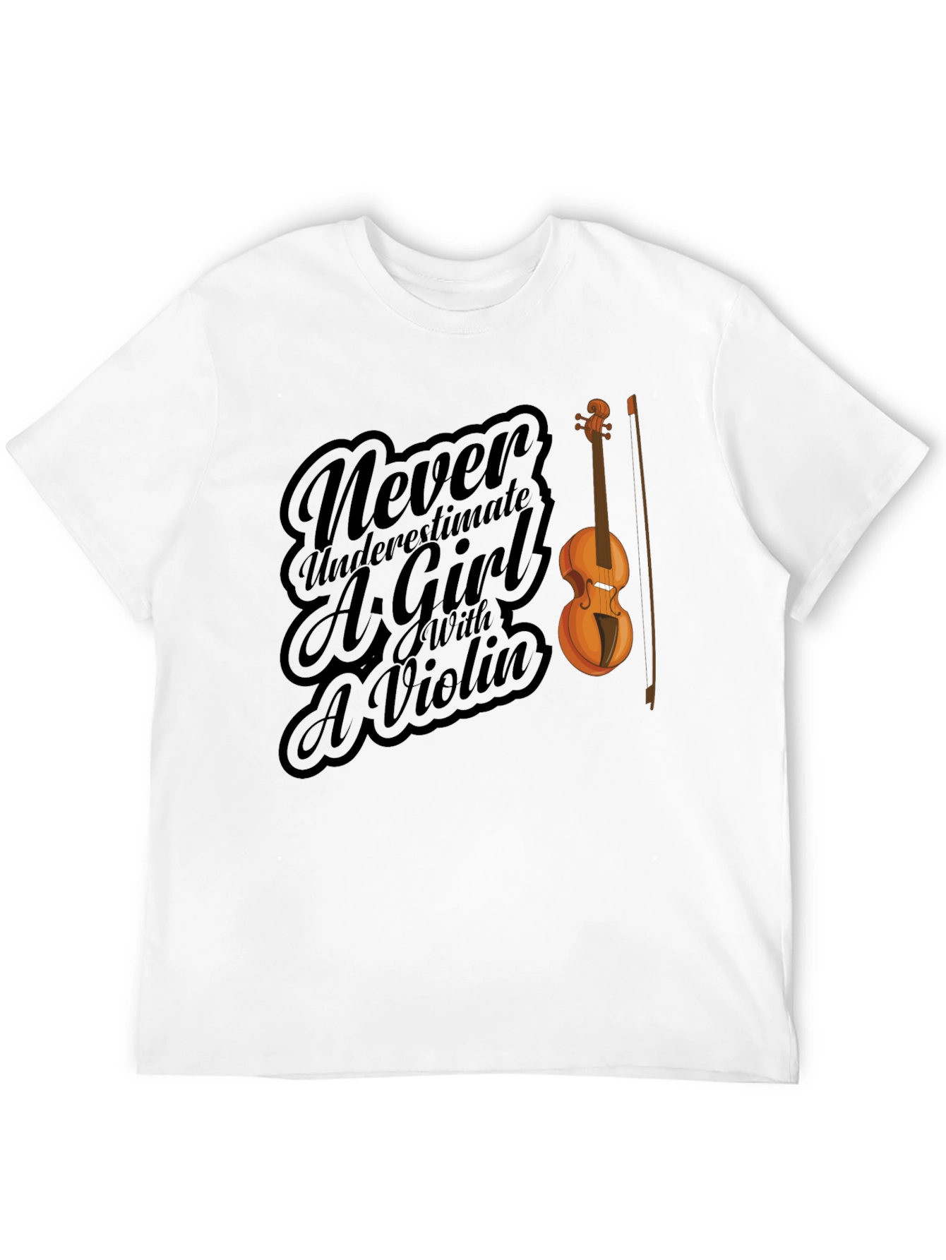 Violin Girl Black T-Shirt