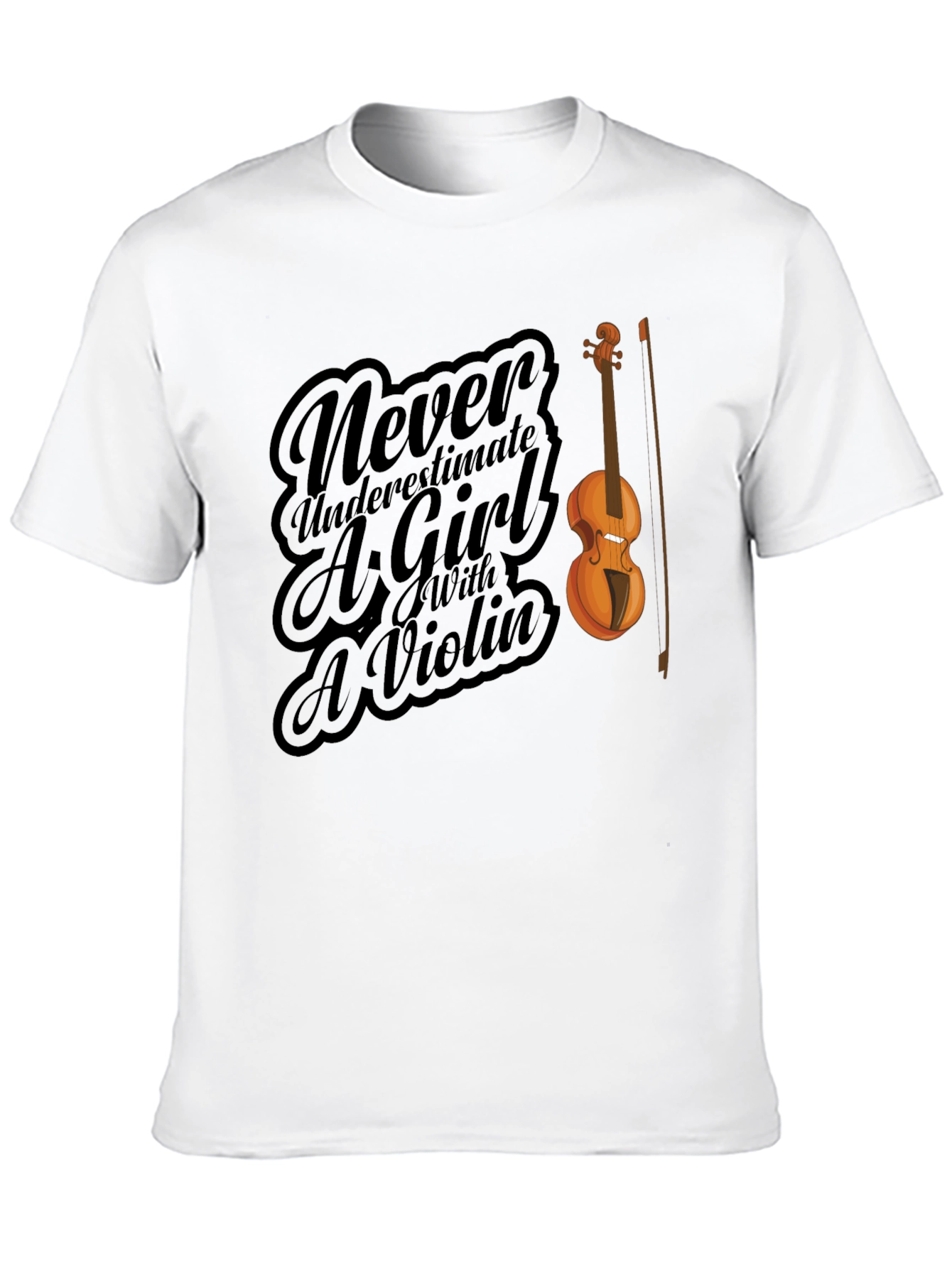 Violin Girl Black T-Shirt