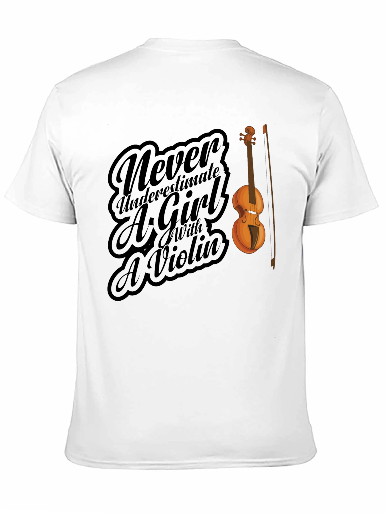 Violin Girl Black T-Shirt