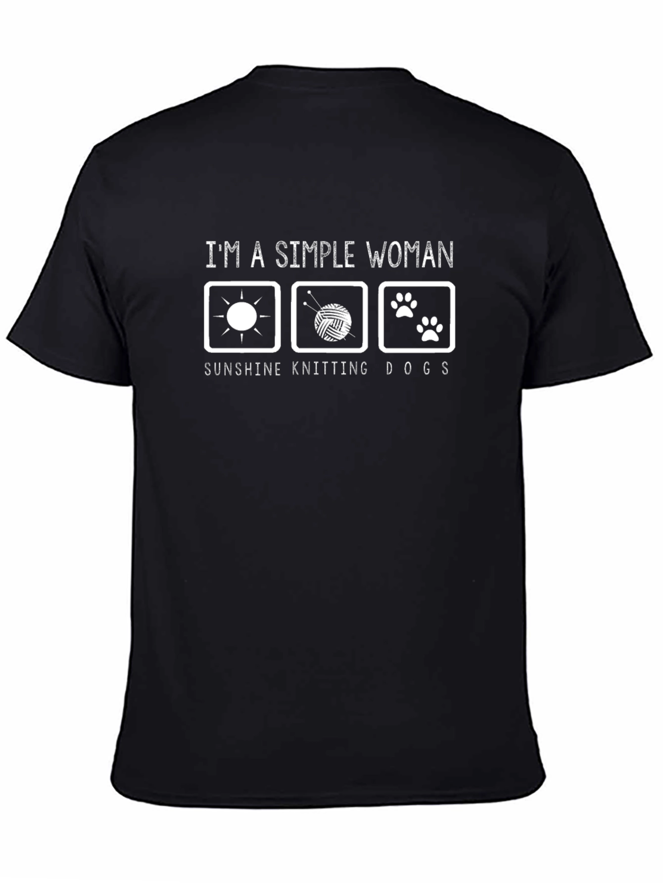 Simple Woman Tee: Sunshine Knitting Dogs