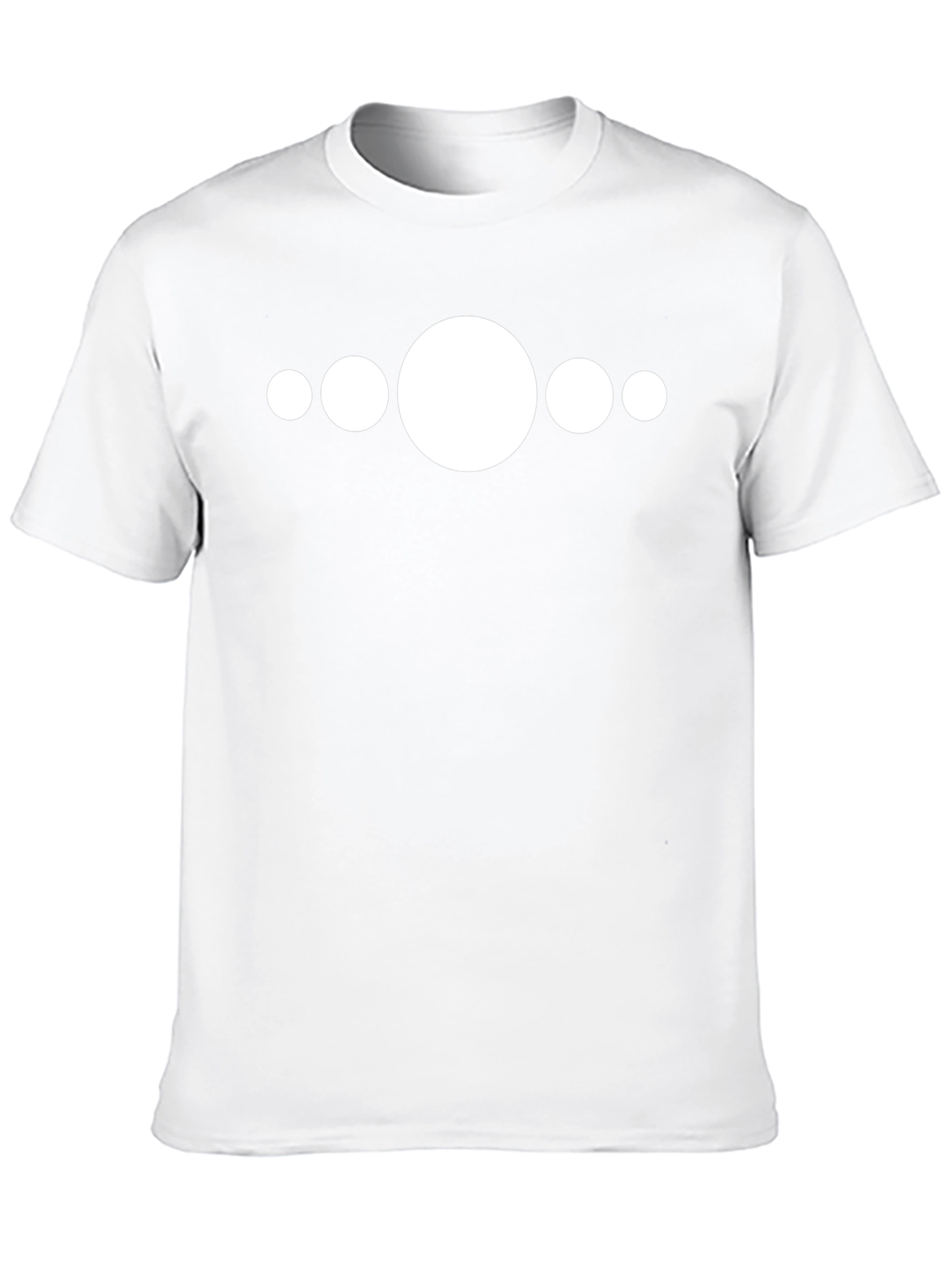 Minimalist White Circle Design Black T-Shirt