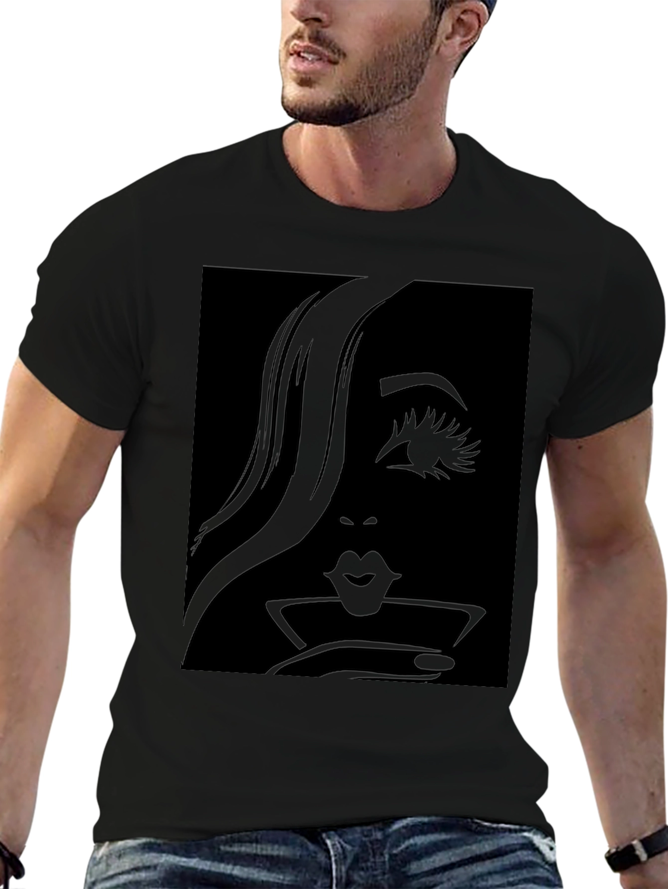 Silhouette Womans Face Martini T-Shirt