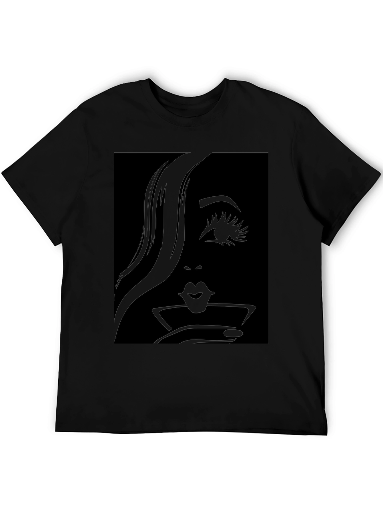 Silhouette Womans Face Martini T-Shirt