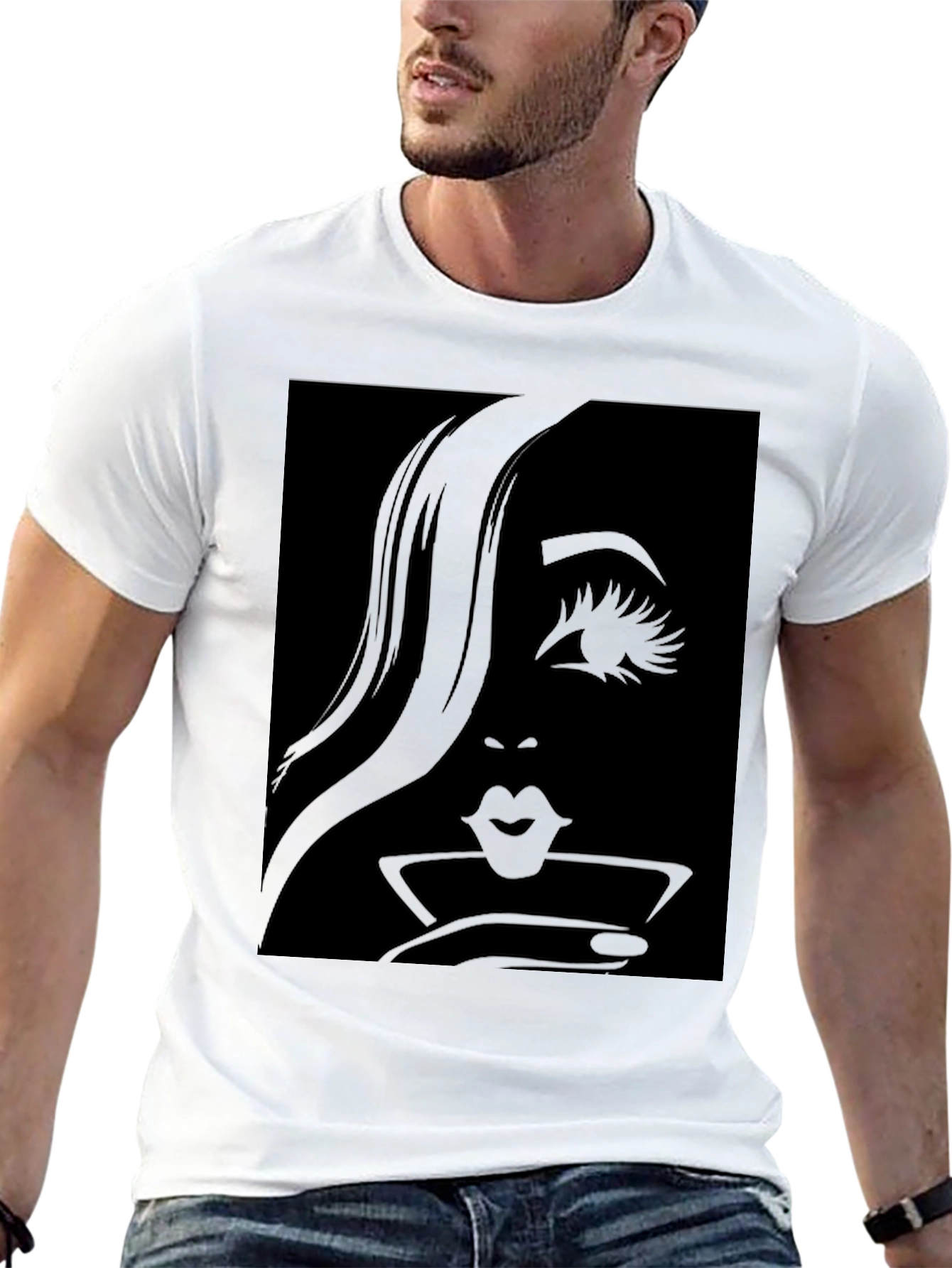 Silhouette Womans Face Martini T-Shirt