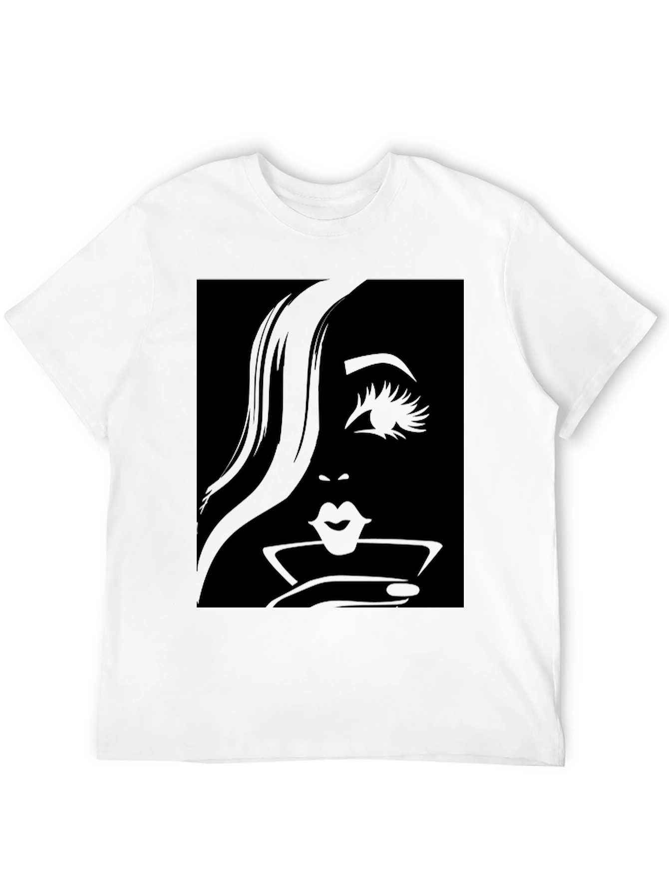 Silhouette Womans Face Martini T-Shirt